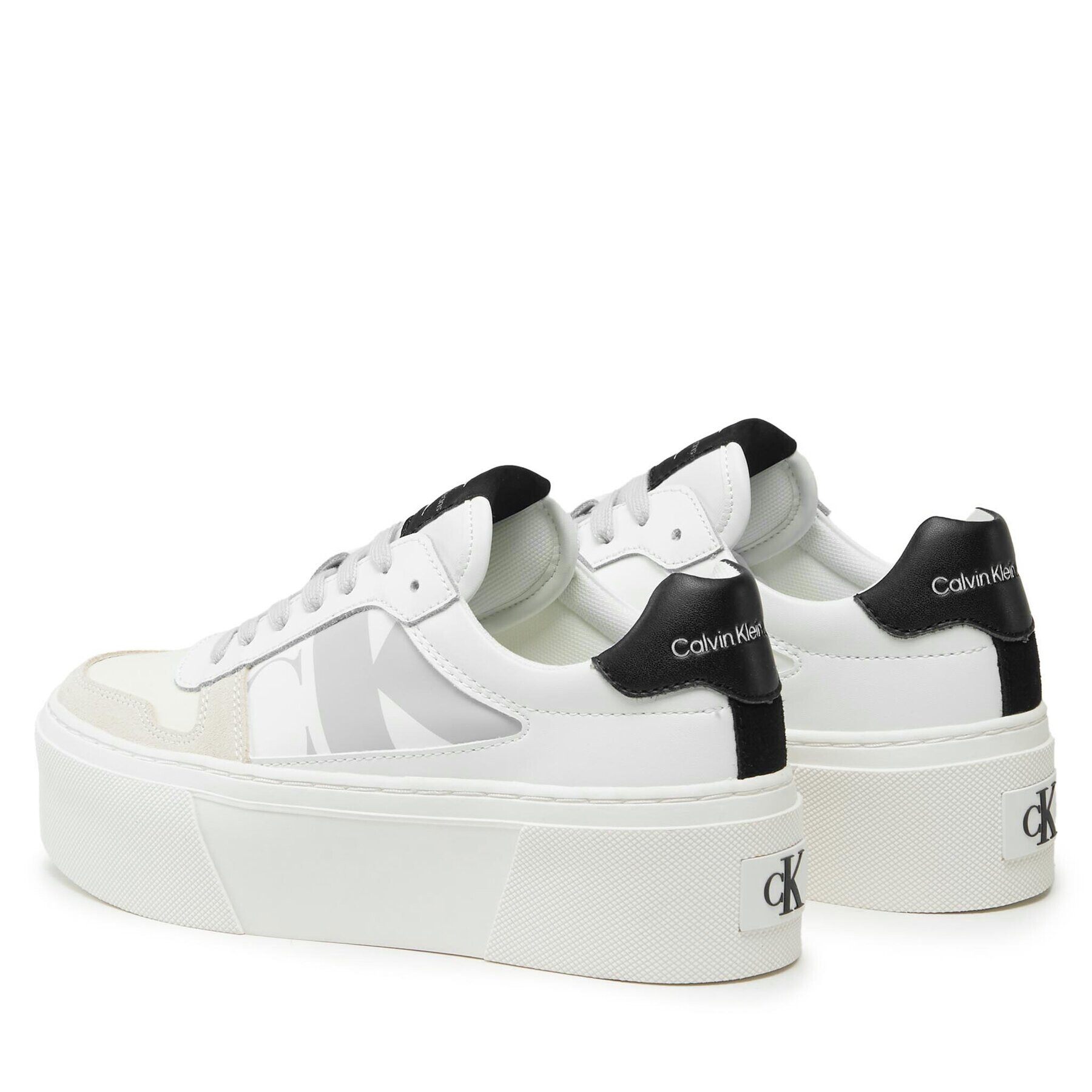 Calvin Klein Jeans Sneakersy Cupsole Flatform Mix Lth Wn YW0YW01227 Biela - Pepit.sk