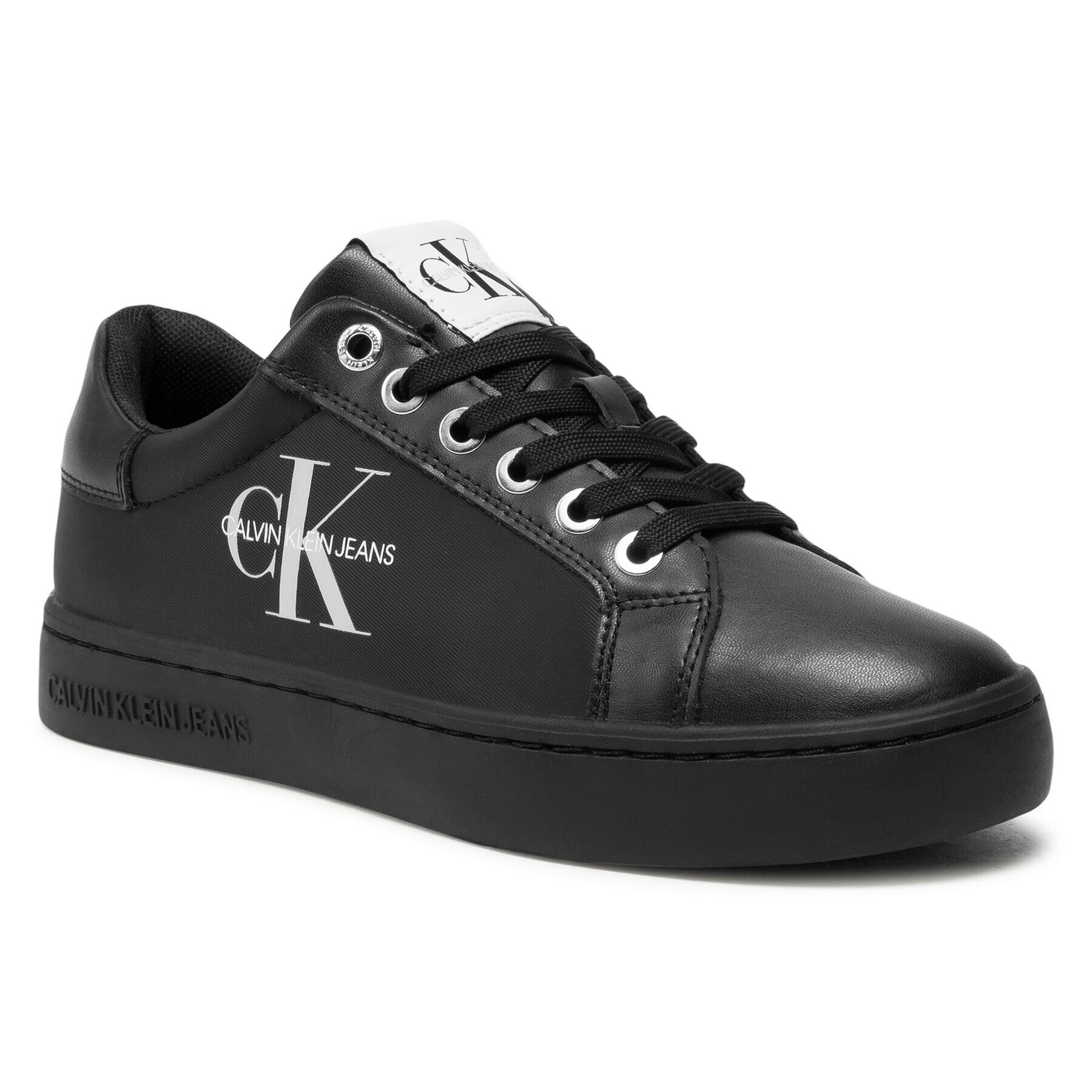 Calvin Klein Jeans Sneakersy Cupsole Sneaker Laceup Pu-Ny YW0YW00060 Čierna - Pepit.sk