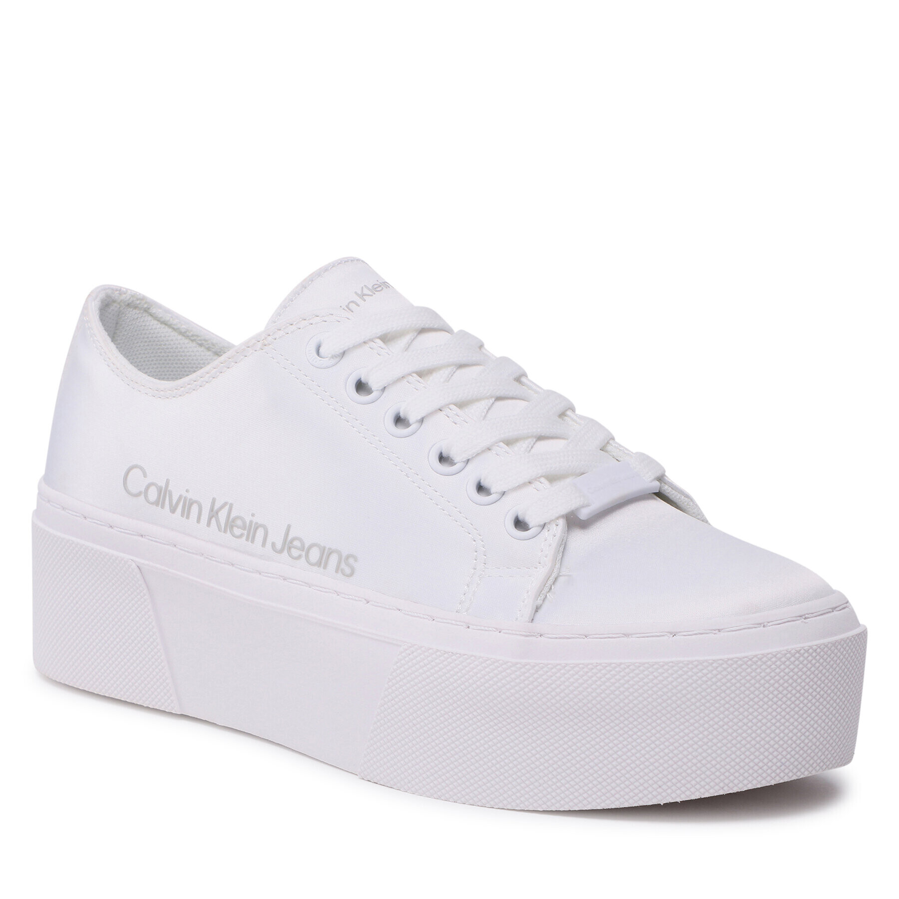 Calvin Klein Jeans Sneakersy Flatform + Cupsole Satin YW0YW00917 Biela - Pepit.sk