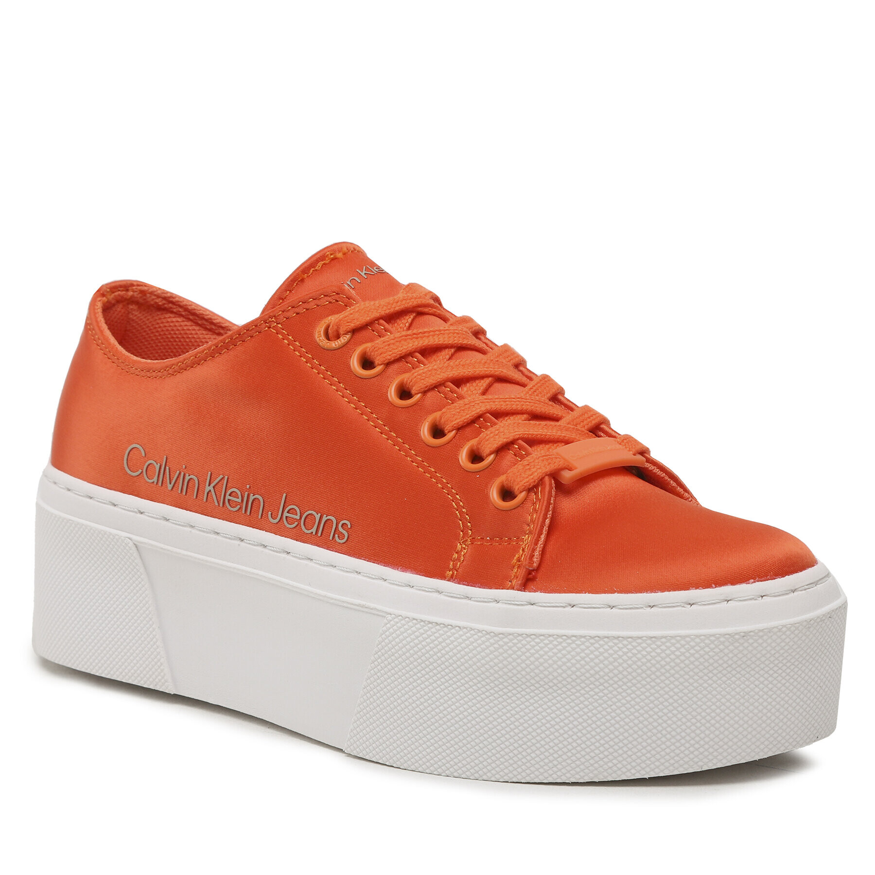 Calvin Klein Jeans Sneakersy Flatform + Cupsole Satin YW0YW00917 Oranžová - Pepit.sk