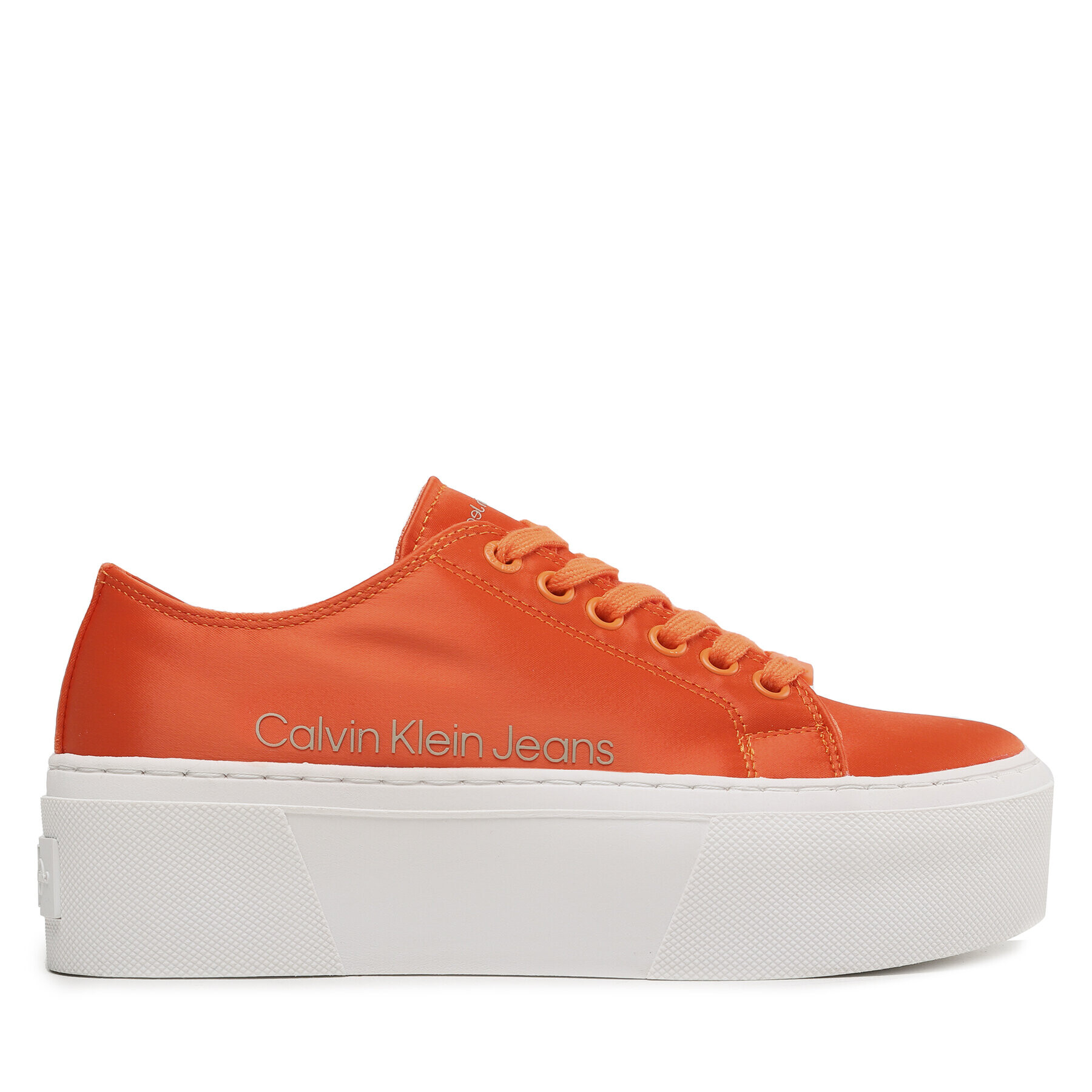 Calvin Klein Jeans Sneakersy Flatform + Cupsole Satin YW0YW00917 Oranžová - Pepit.sk