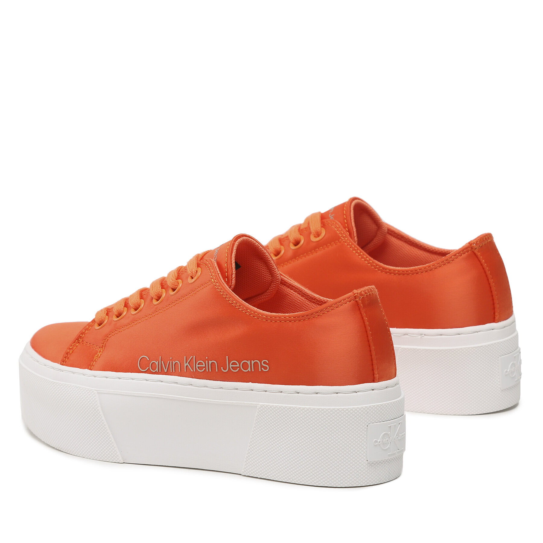 Calvin Klein Jeans Sneakersy Flatform + Cupsole Satin YW0YW00917 Oranžová - Pepit.sk