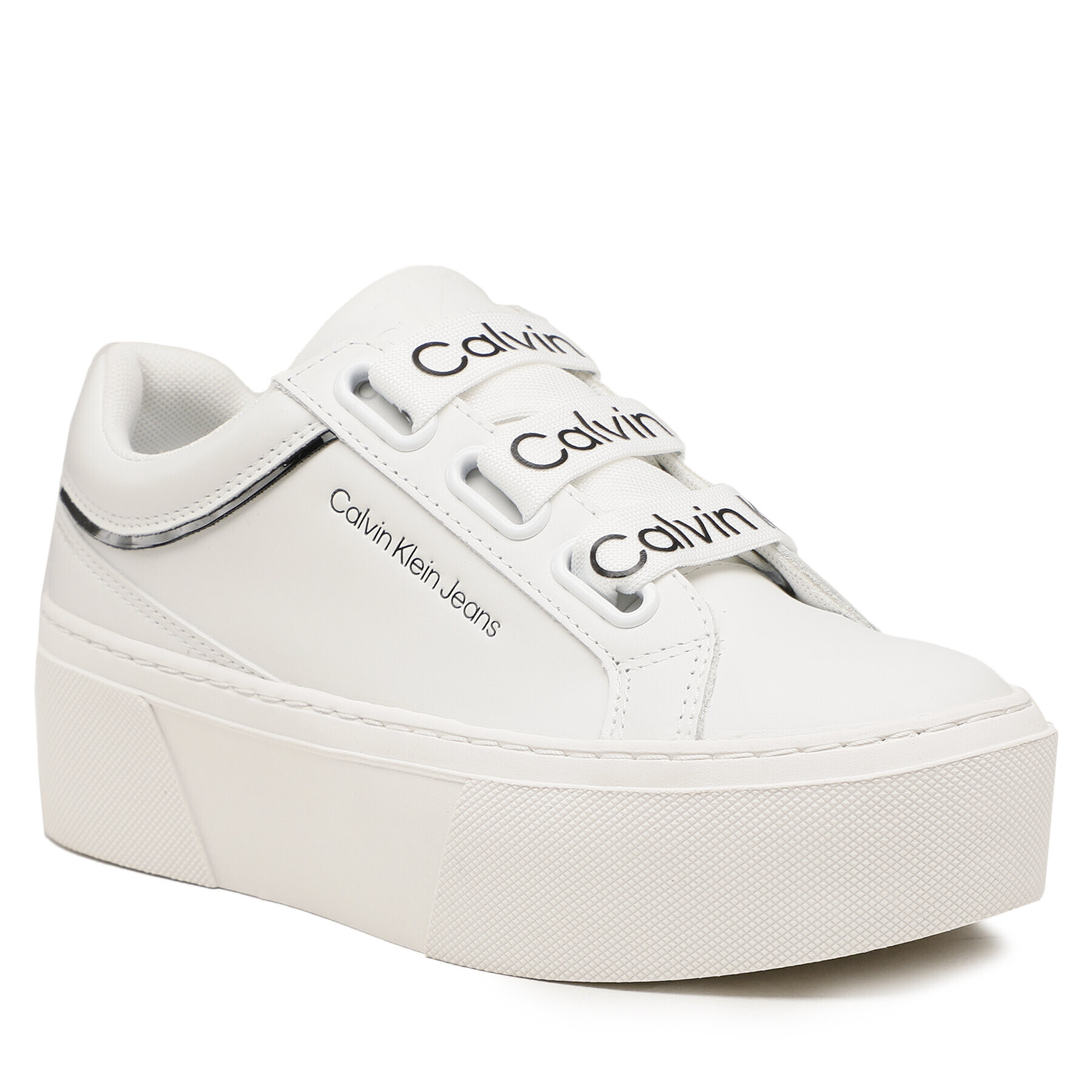 Calvin Klein Jeans Sneakersy Flatform+ Low Branded Laces YW0YW00868 Biela - Pepit.sk