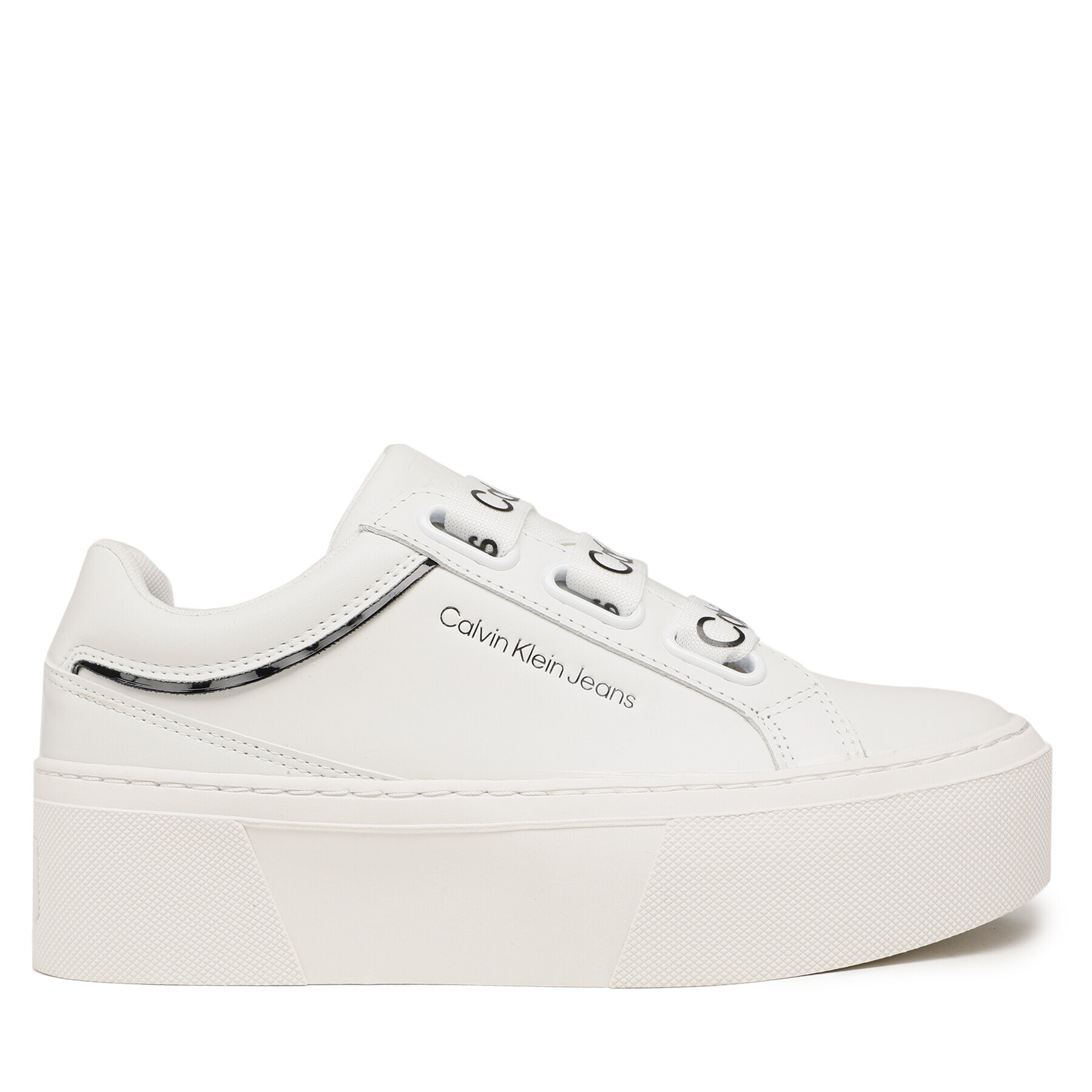 Calvin Klein Jeans Sneakersy Flatform+ Low Branded Laces YW0YW00868 Biela - Pepit.sk