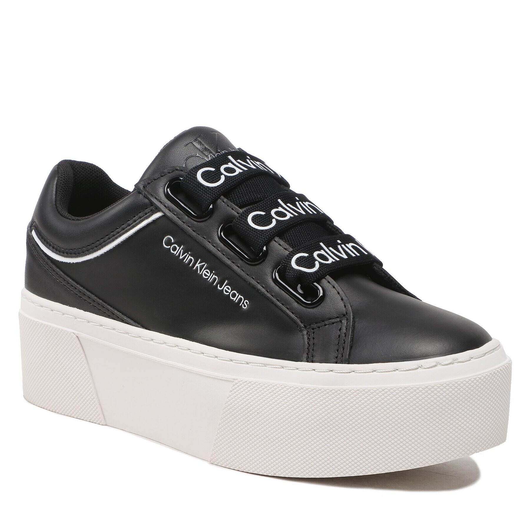 Calvin Klein Jeans Sneakersy Flatform+ Low Branded Laces YW0YW00868 Čierna - Pepit.sk