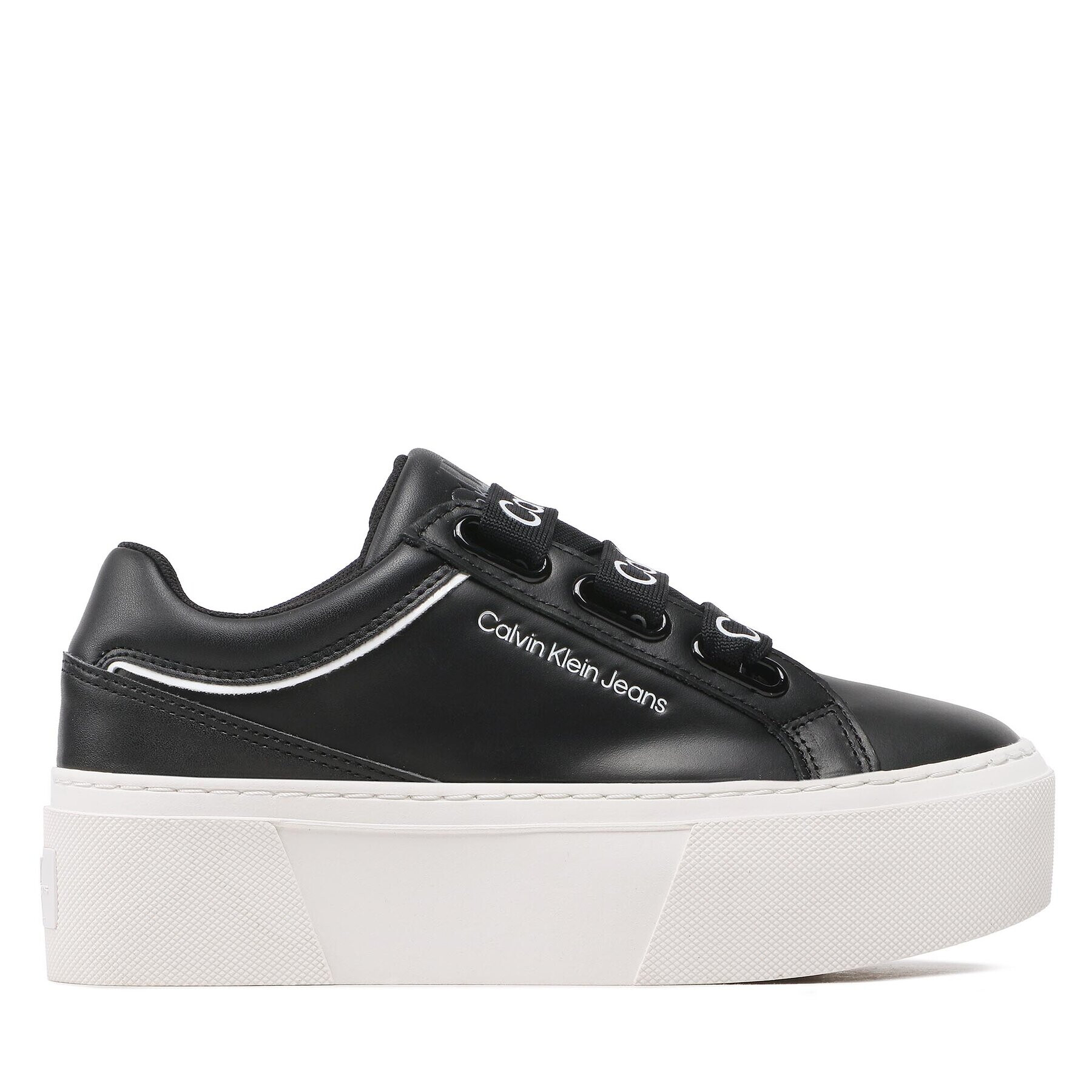 Calvin Klein Jeans Sneakersy Flatform+ Low Branded Laces YW0YW00868 Čierna - Pepit.sk