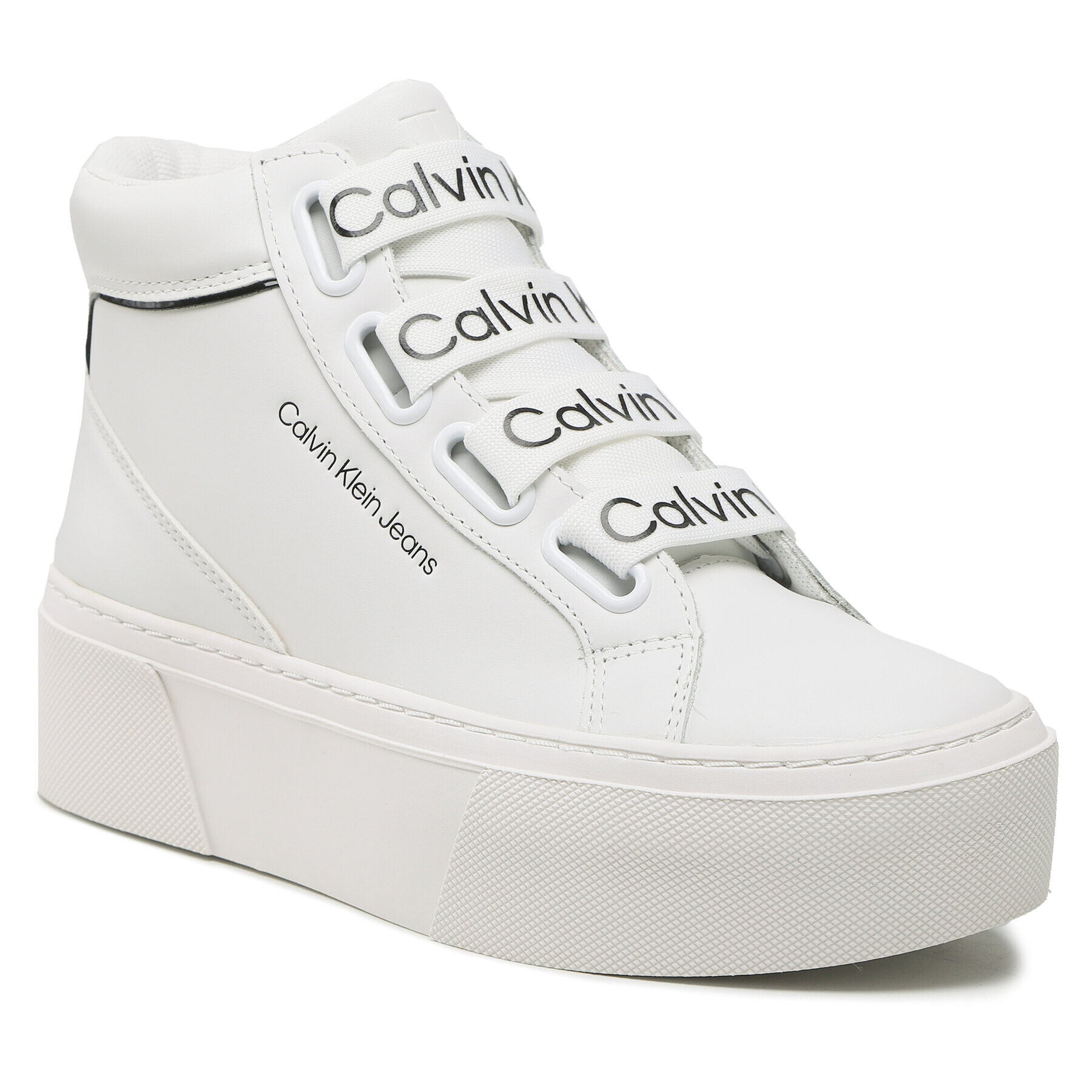 Calvin Klein Jeans Sneakersy Flatform Mid Branded Laces YW0YW00869 Biela - Pepit.sk