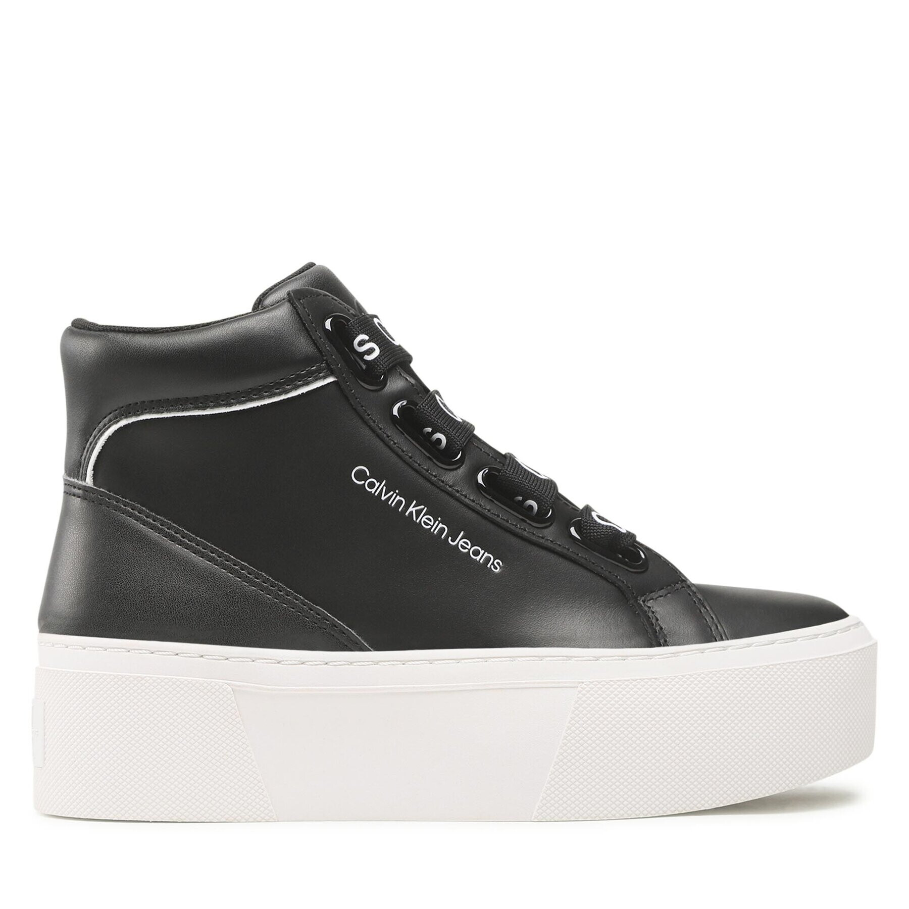 Calvin Klein Jeans Sneakersy Flatform Mid Branded Laces YW0YW00869 Čierna - Pepit.sk