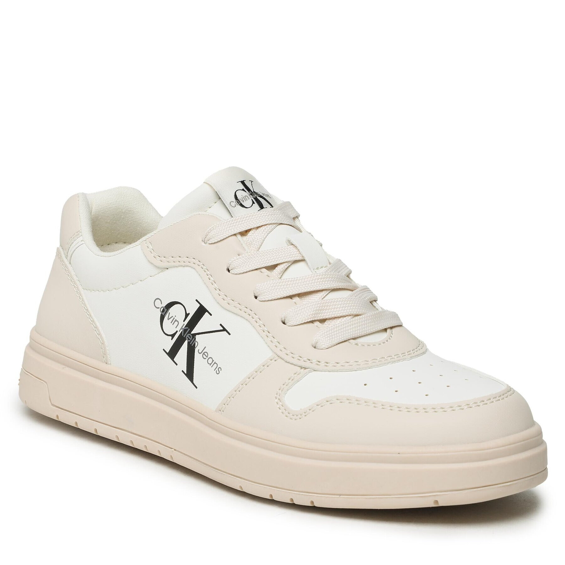 Calvin Klein Jeans Sneakersy Low Cut Lace-Up Sneaker V3X9-80552-1355 S Écru - Pepit.sk