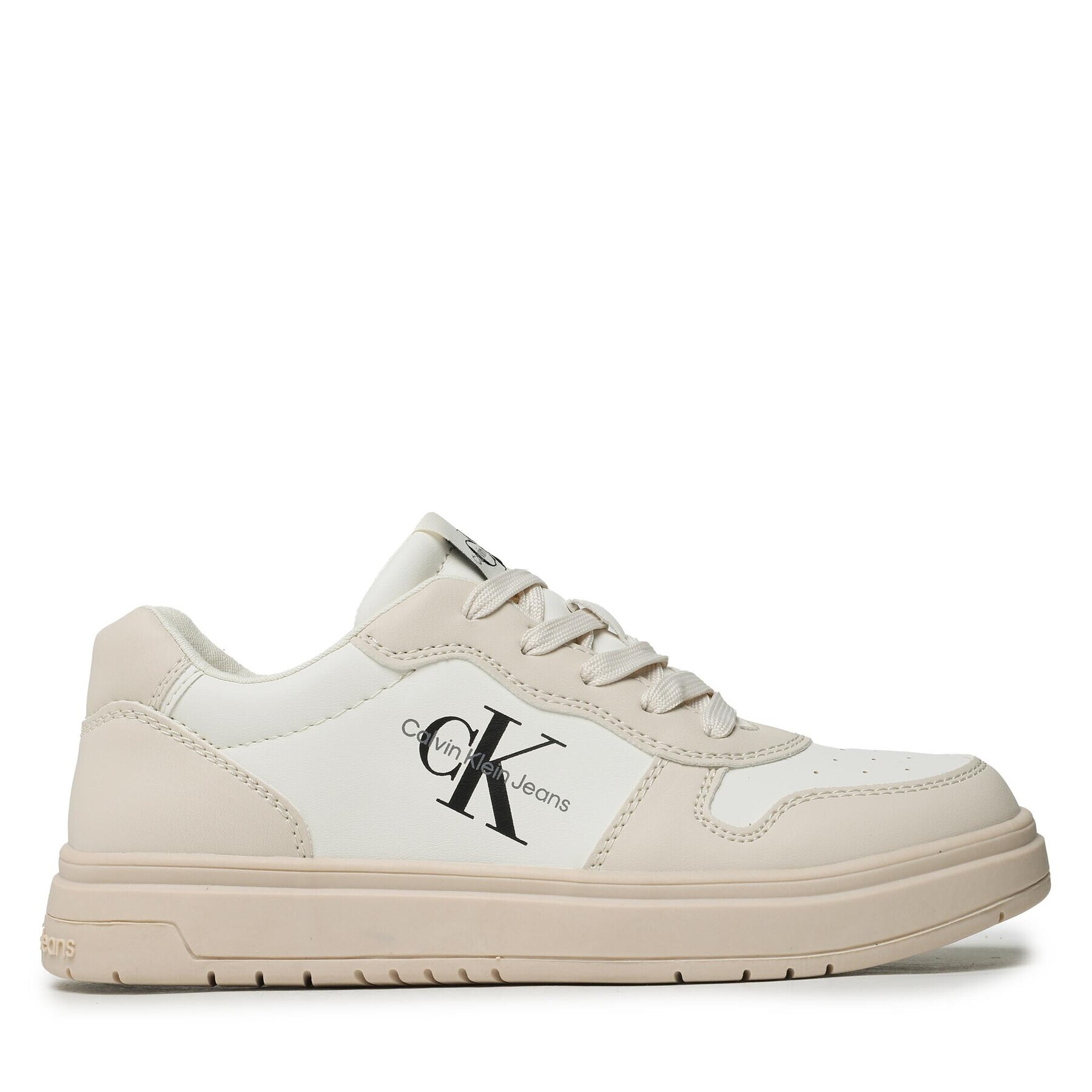 Calvin Klein Jeans Sneakersy Low Cut Lace-Up Sneaker V3X9-80552-1355 S Écru - Pepit.sk