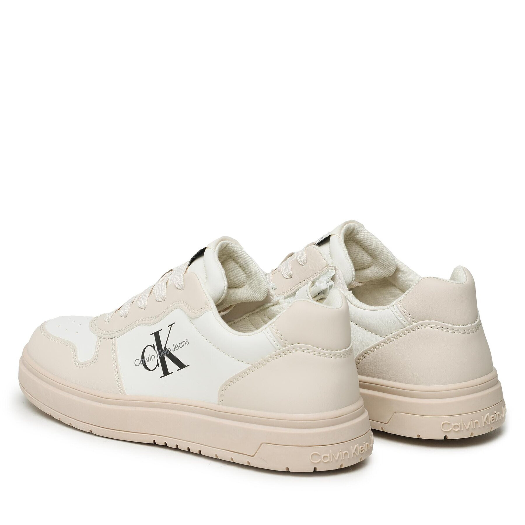 Calvin Klein Jeans Sneakersy Low Cut Lace-Up Sneaker V3X9-80552-1355 S Écru - Pepit.sk