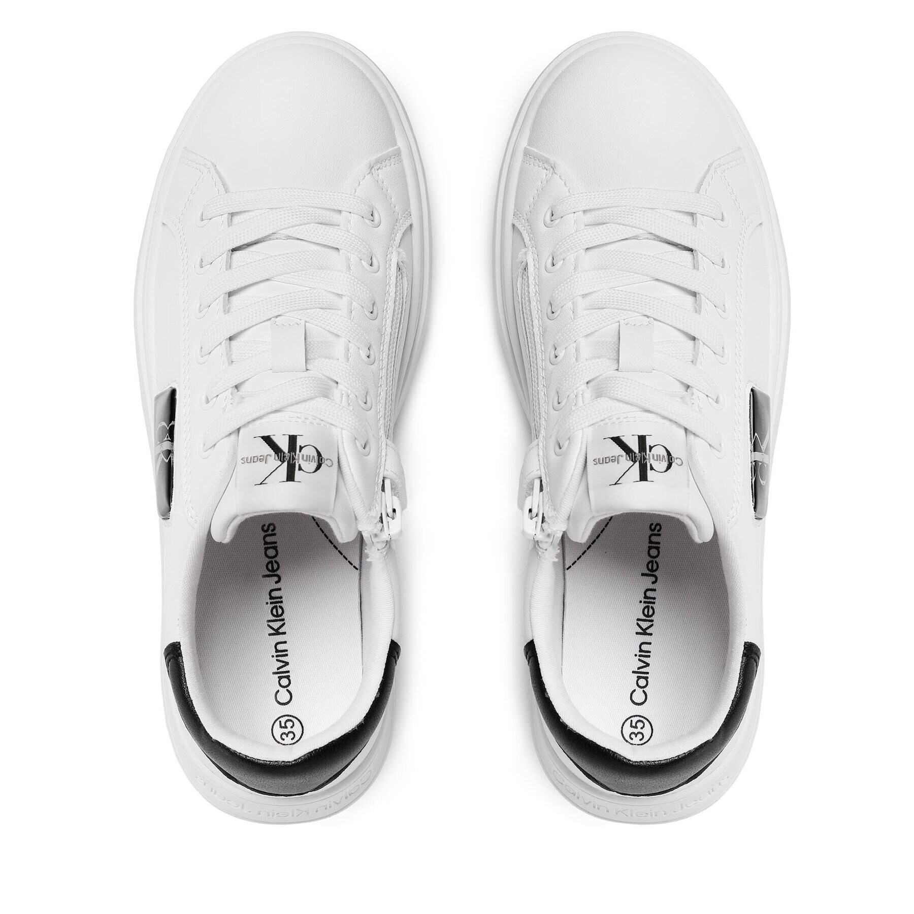 Calvin Klein Jeans Sneakersy Low Cut Lace-Up Sneaker V3X9-80562-1355 S Biela - Pepit.sk