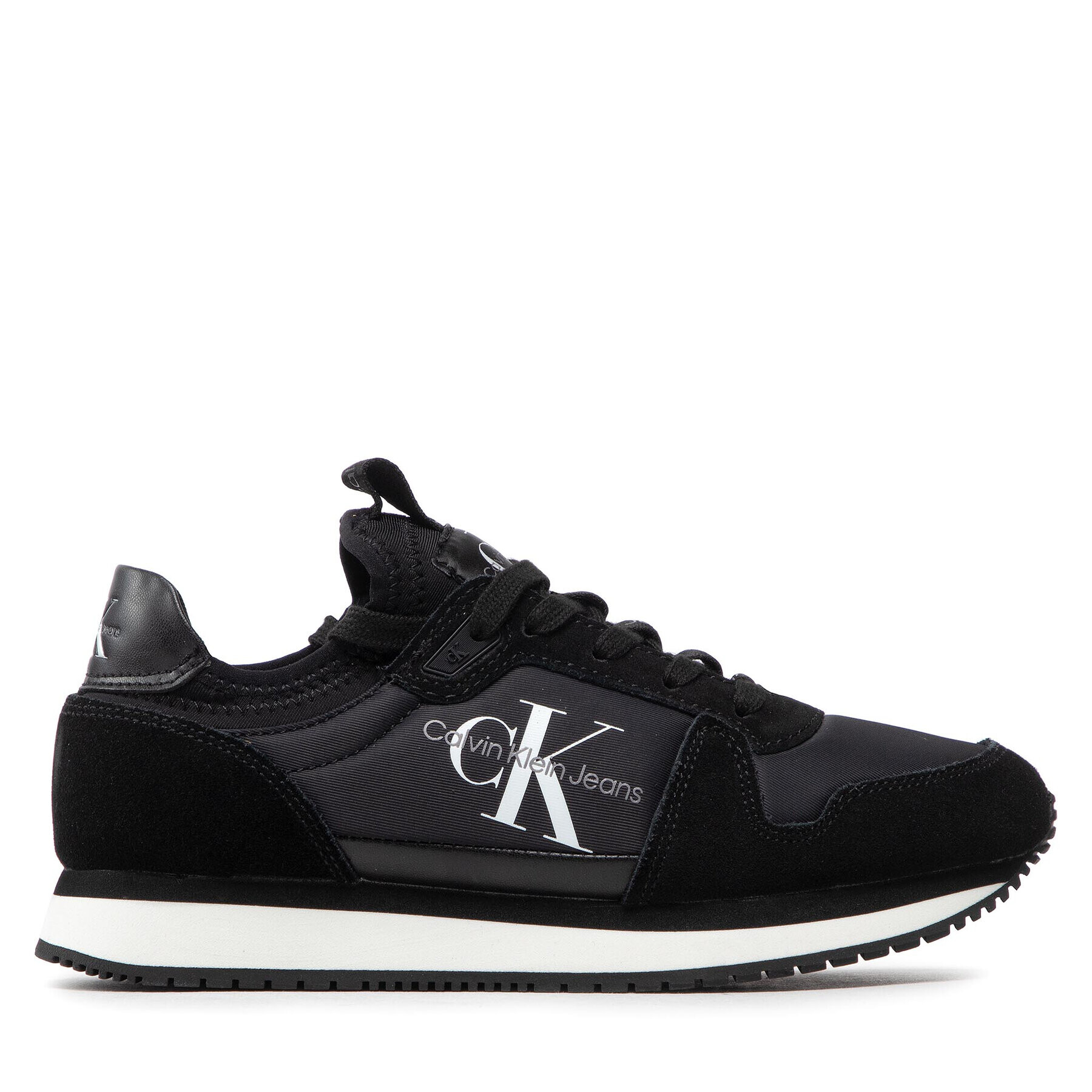 Calvin Klein Jeans Sneakersy Runner Sock Laceup Ny-Lth-Wn YW0YW00840 Čierna - Pepit.sk