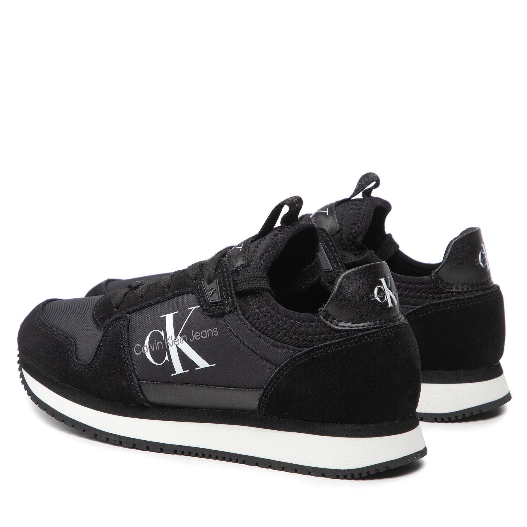 Calvin Klein Jeans Sneakersy Runner Sock Laceup Ny-Lth-Wn YW0YW00840 Čierna - Pepit.sk