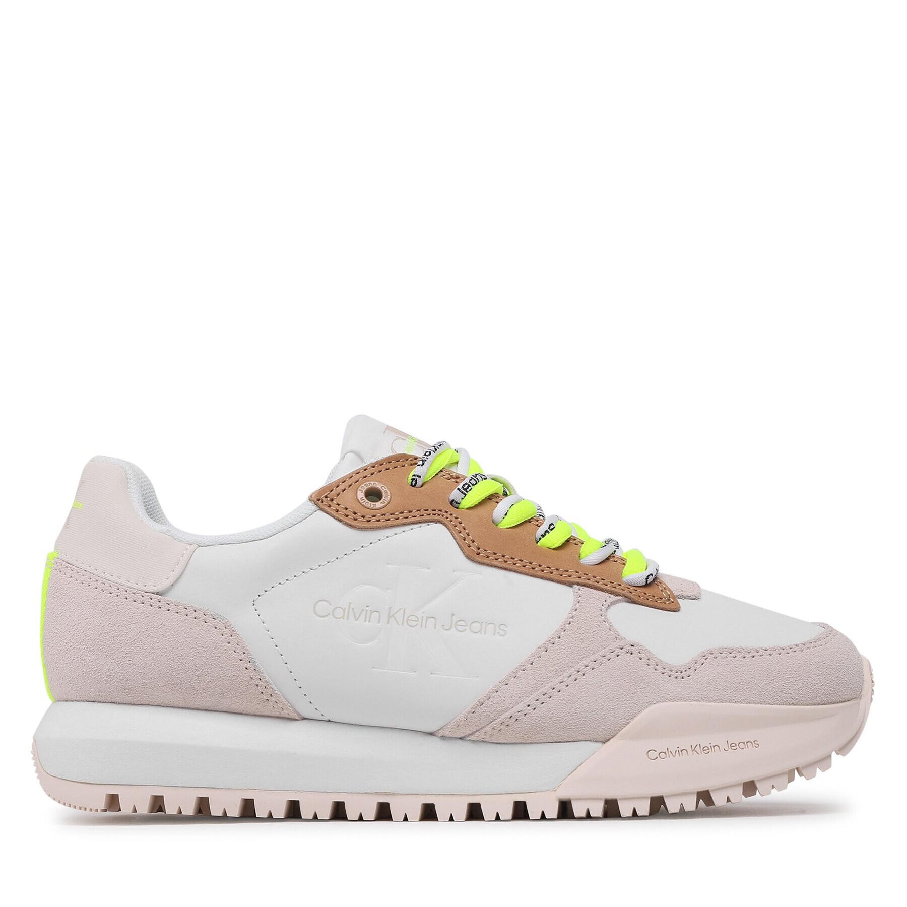 Calvin Klein Jeans Sneakersy Toothy Runner Fluo Contrast YW0YW00935 Biela - Pepit.sk