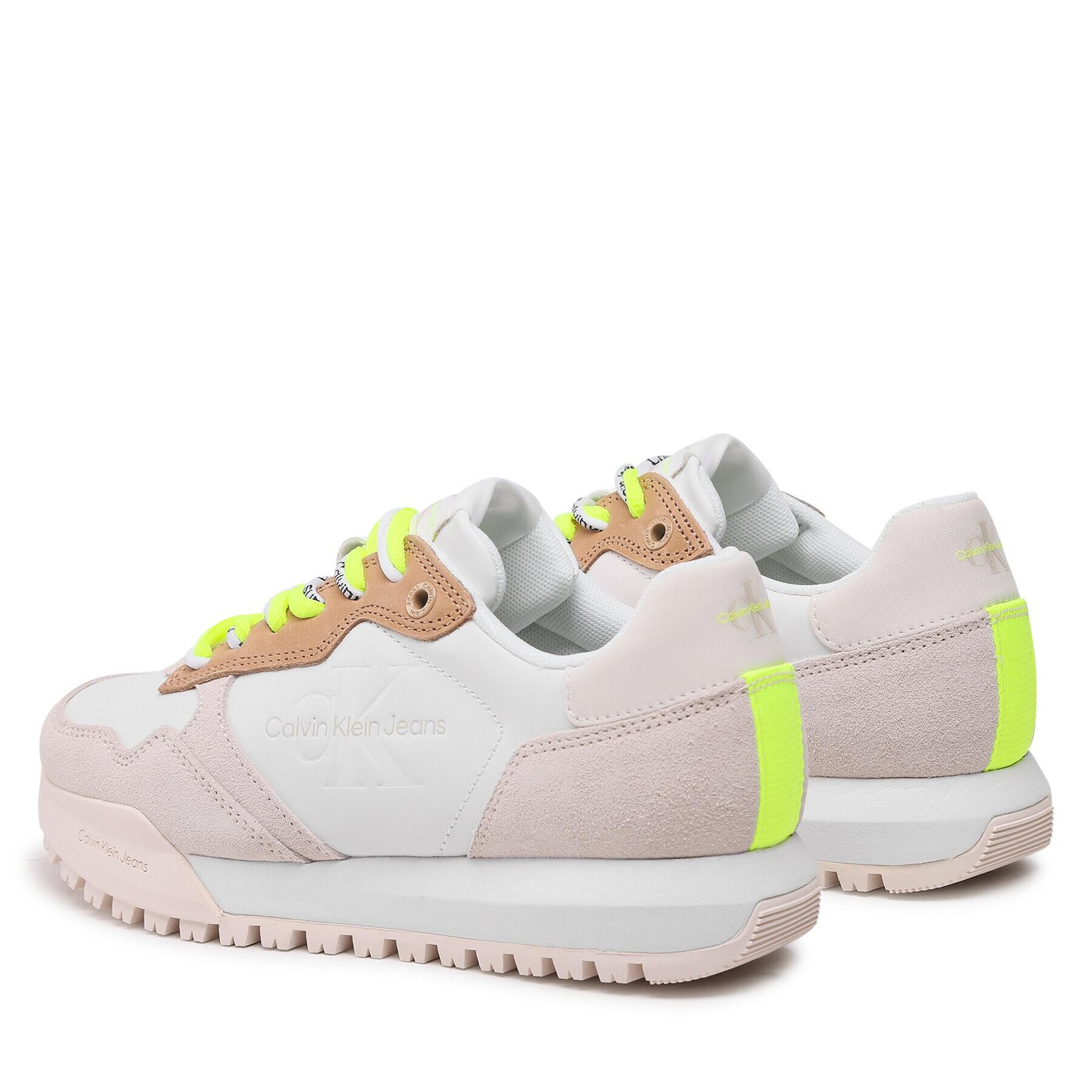 Calvin Klein Jeans Sneakersy Toothy Runner Fluo Contrast YW0YW00935 Biela - Pepit.sk