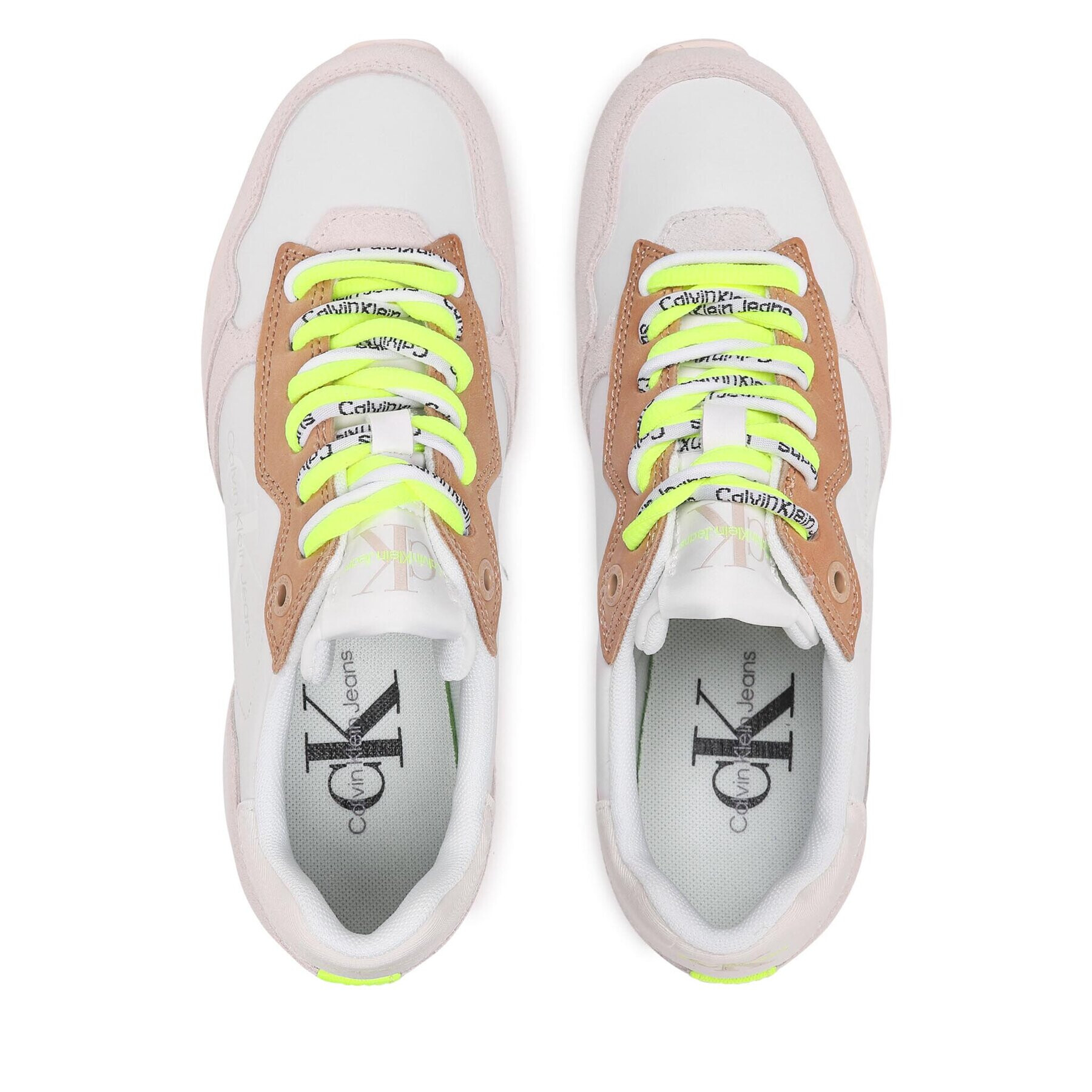 Calvin Klein Jeans Sneakersy Toothy Runner Fluo Contrast YW0YW00935 Biela - Pepit.sk