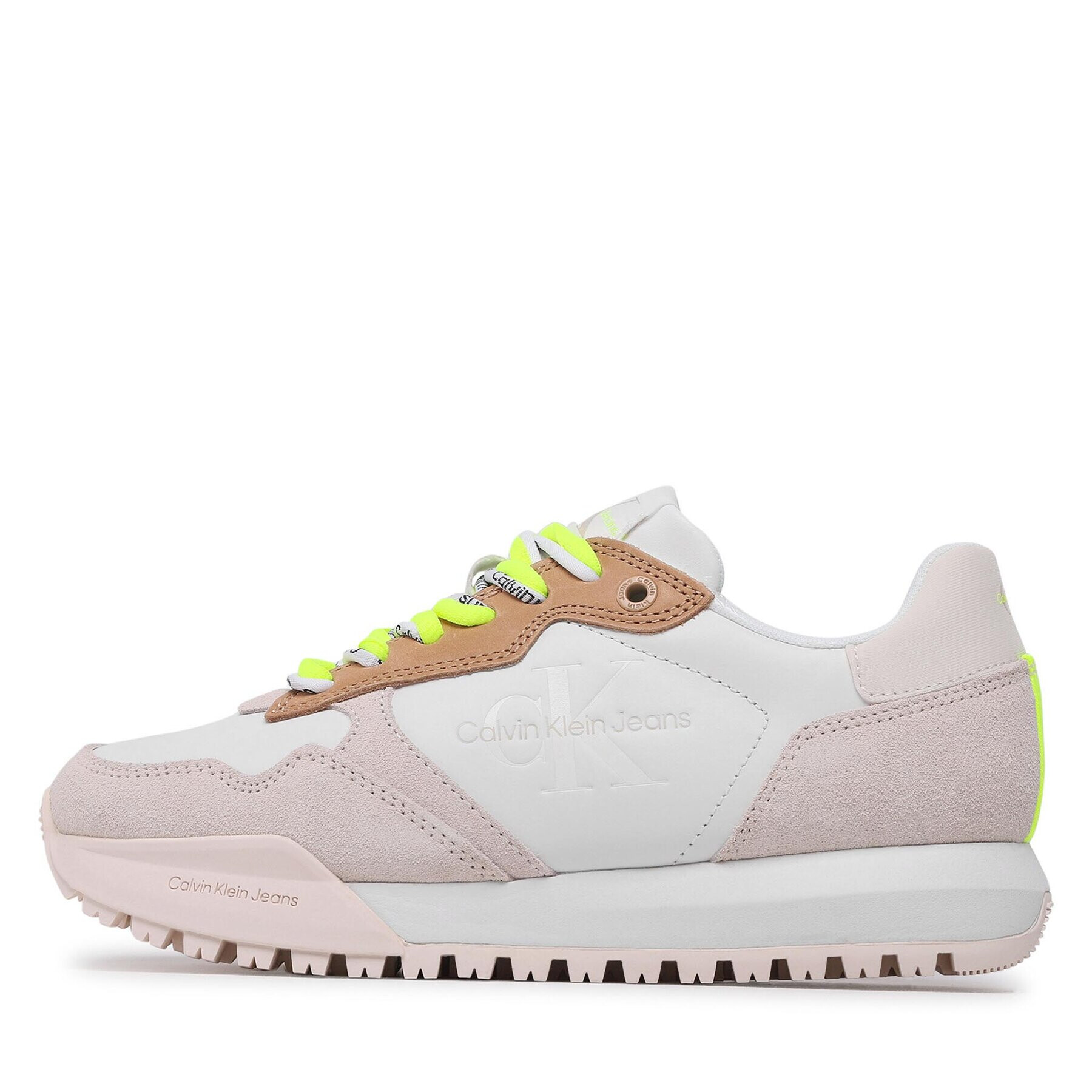 Calvin Klein Jeans Sneakersy Toothy Runner Fluo Contrast YW0YW00935 Biela - Pepit.sk