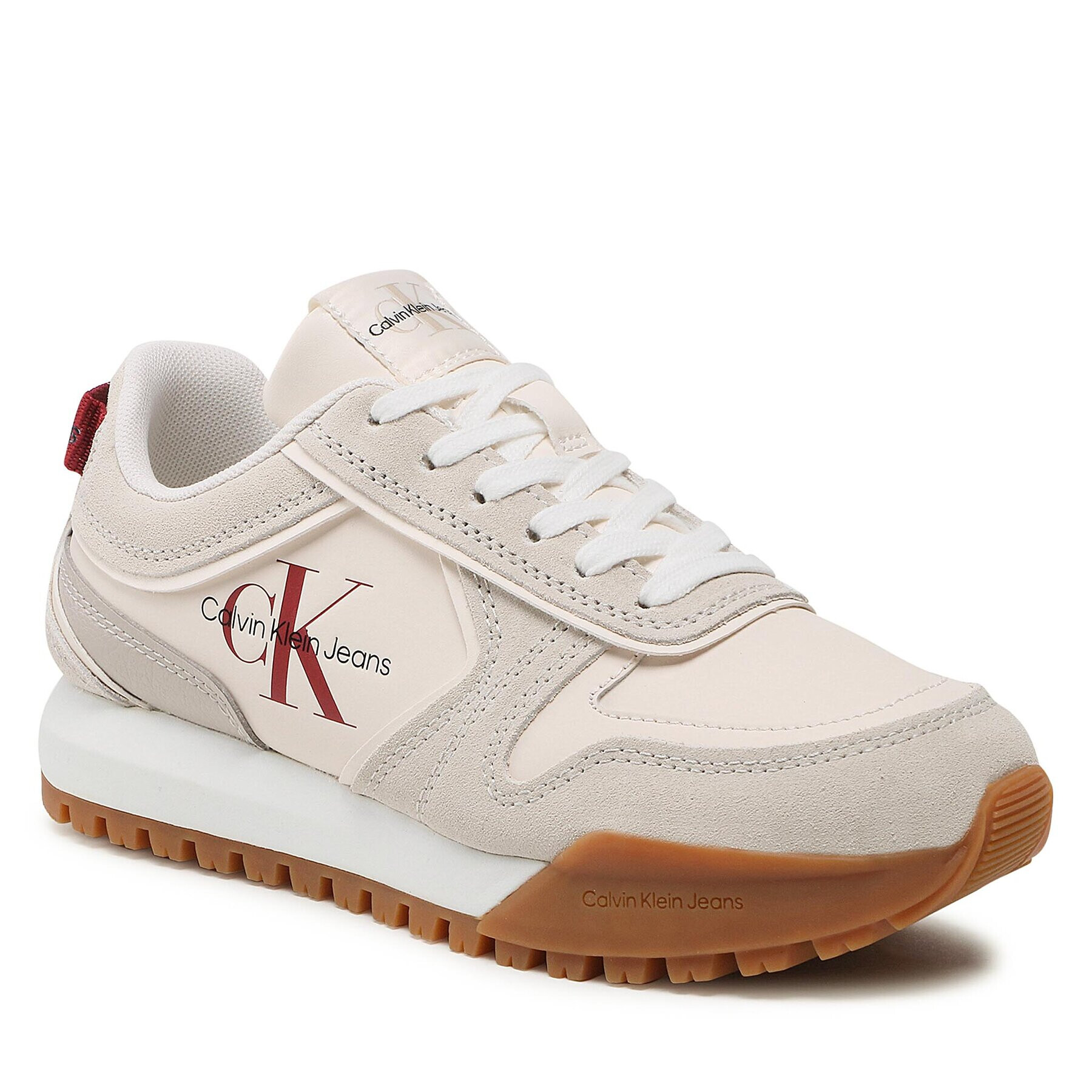 Calvin Klein Jeans Sneakersy Toothy Runner Irregular Lines W YW0YW00934 Béžová - Pepit.sk