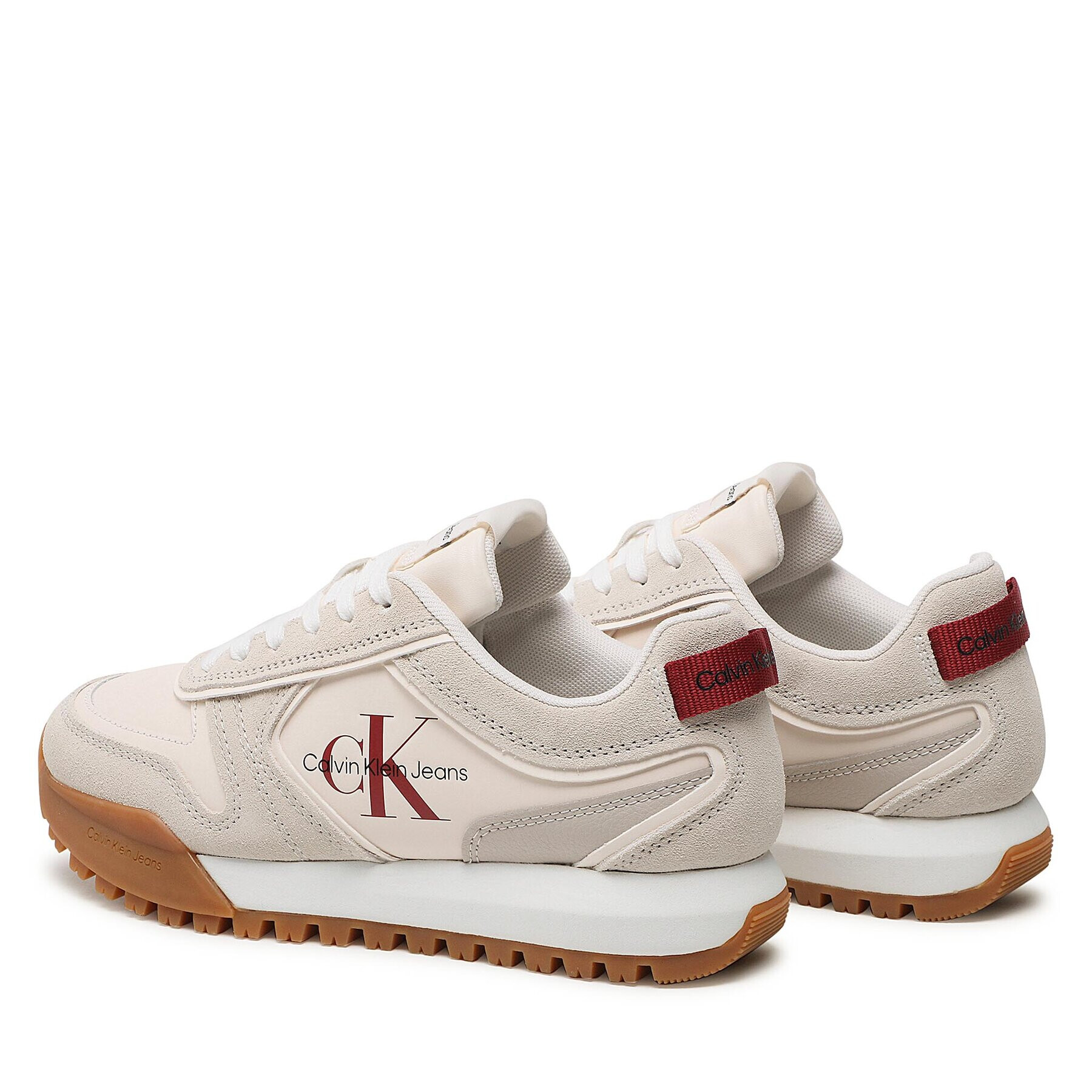 Calvin Klein Jeans Sneakersy Toothy Runner Irregular Lines W YW0YW00934 Béžová - Pepit.sk