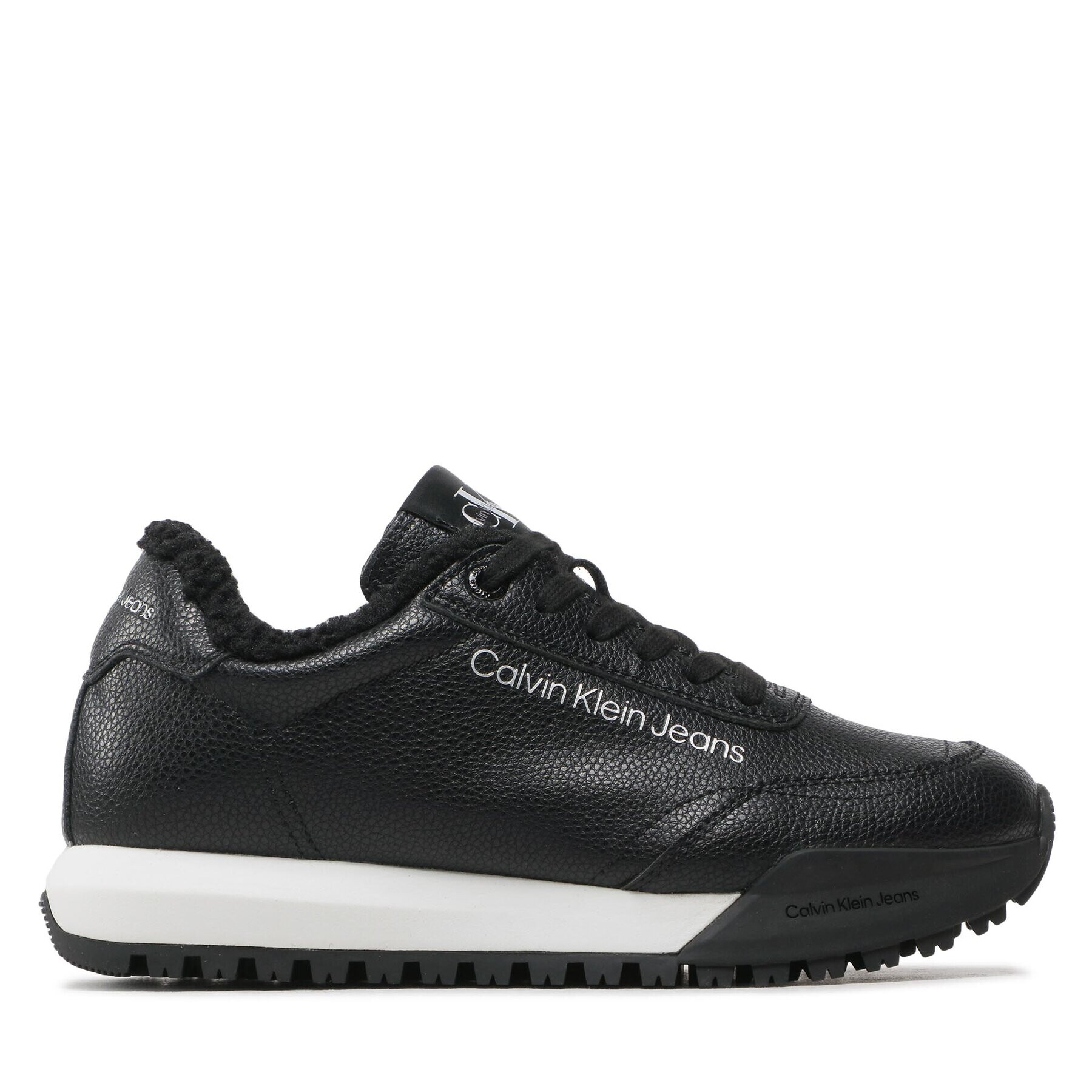 Calvin Klein Jeans Sneakersy Toothy Runner Laceup Lth-W YW0YW00830 Čierna - Pepit.sk