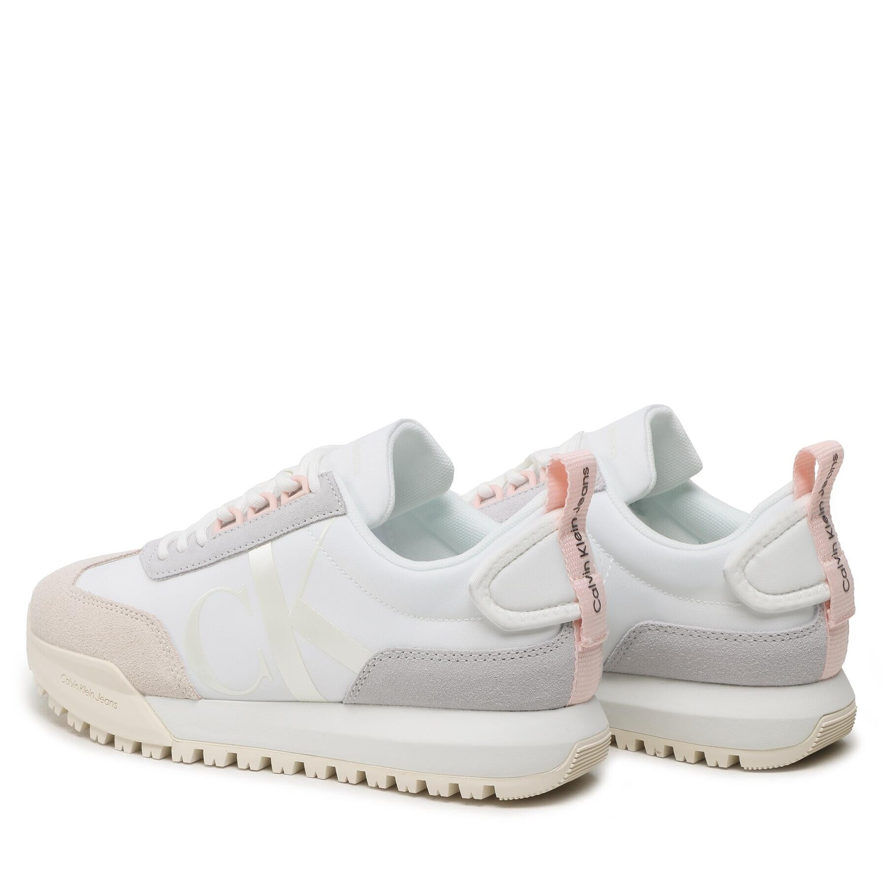 Calvin Klein Jeans Sneakersy Toothy Runner Laceup Mix Pearl YW0YW01100 Biela - Pepit.sk