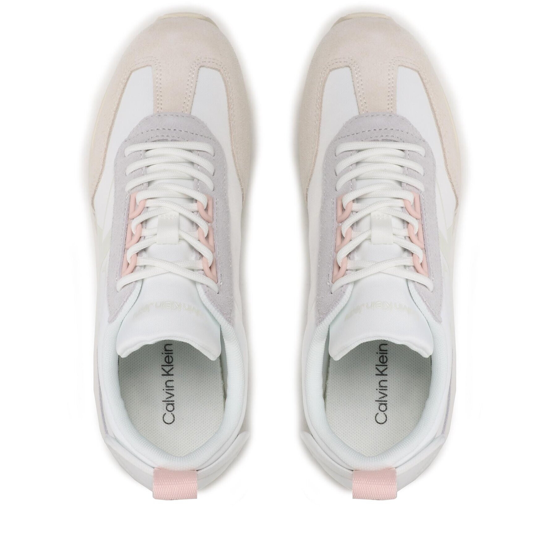 Calvin Klein Jeans Sneakersy Toothy Runner Laceup Mix Pearl YW0YW01100 Biela - Pepit.sk