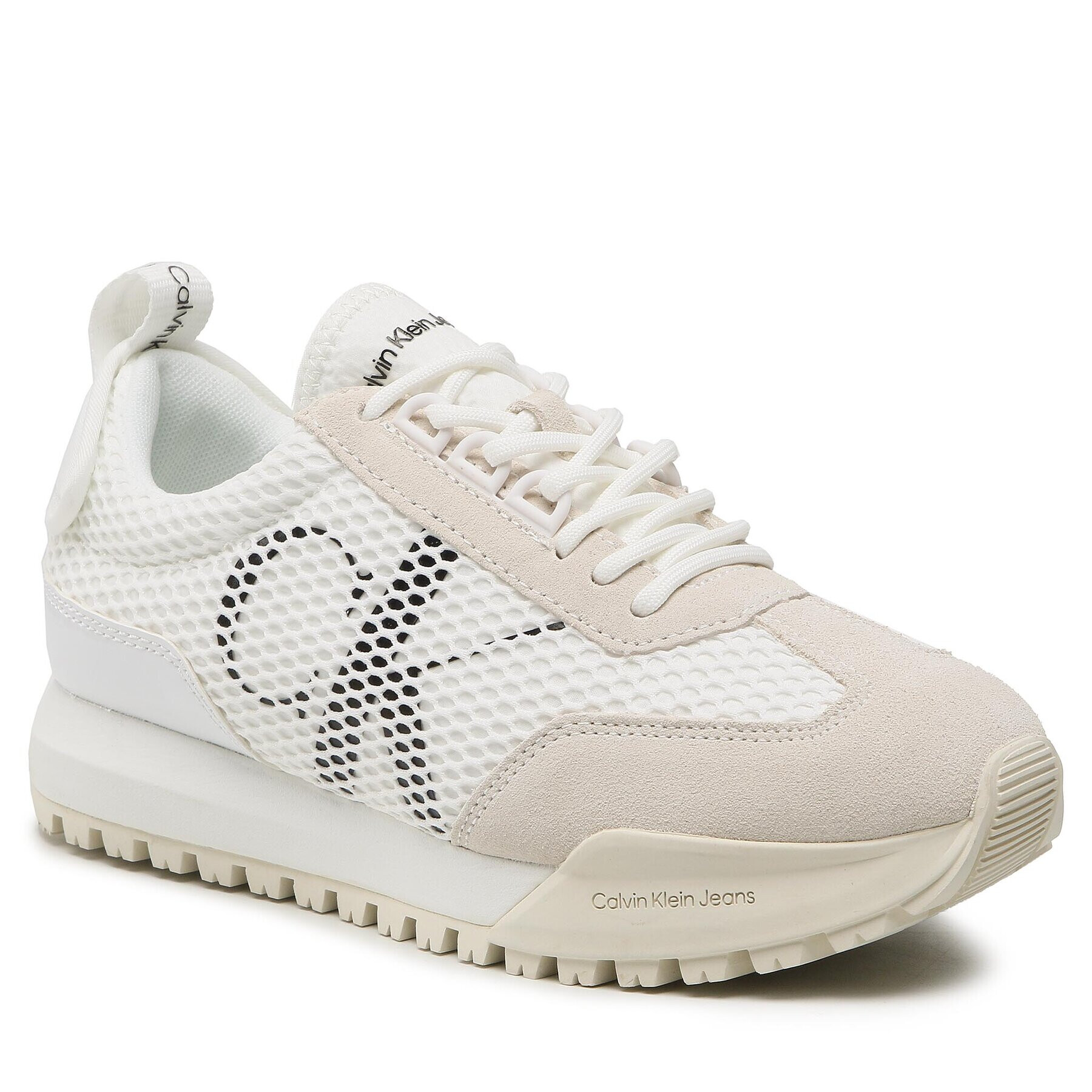 Calvin Klein Jeans Sneakersy Toothy Runner Oversized Mesh Wn YW0YW00933 Biela - Pepit.sk