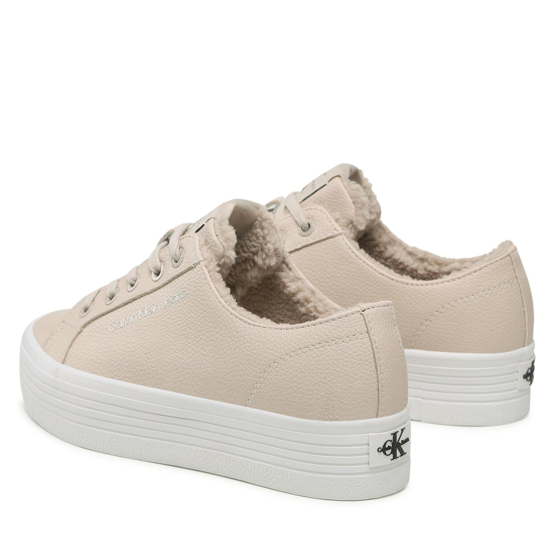 Calvin Klein Jeans Sneakersy Vulc Flatform Laceup Low Lw YW0YW00819 Béžová - Pepit.sk