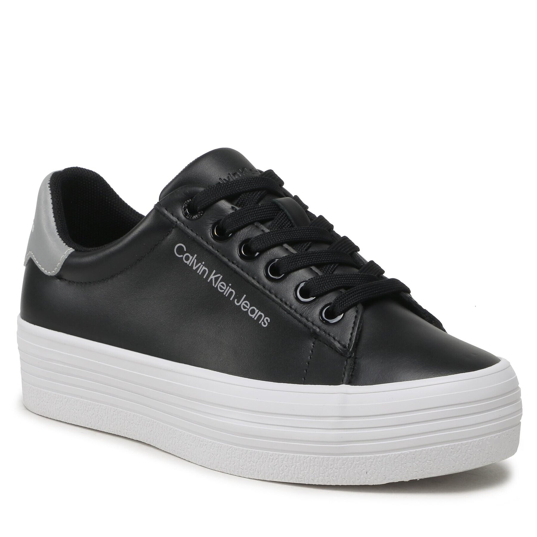 Calvin Klein Jeans Sneakersy Vulc Flatform Laceup Ny Refl Wn YW0YW01220 Čierna - Pepit.sk