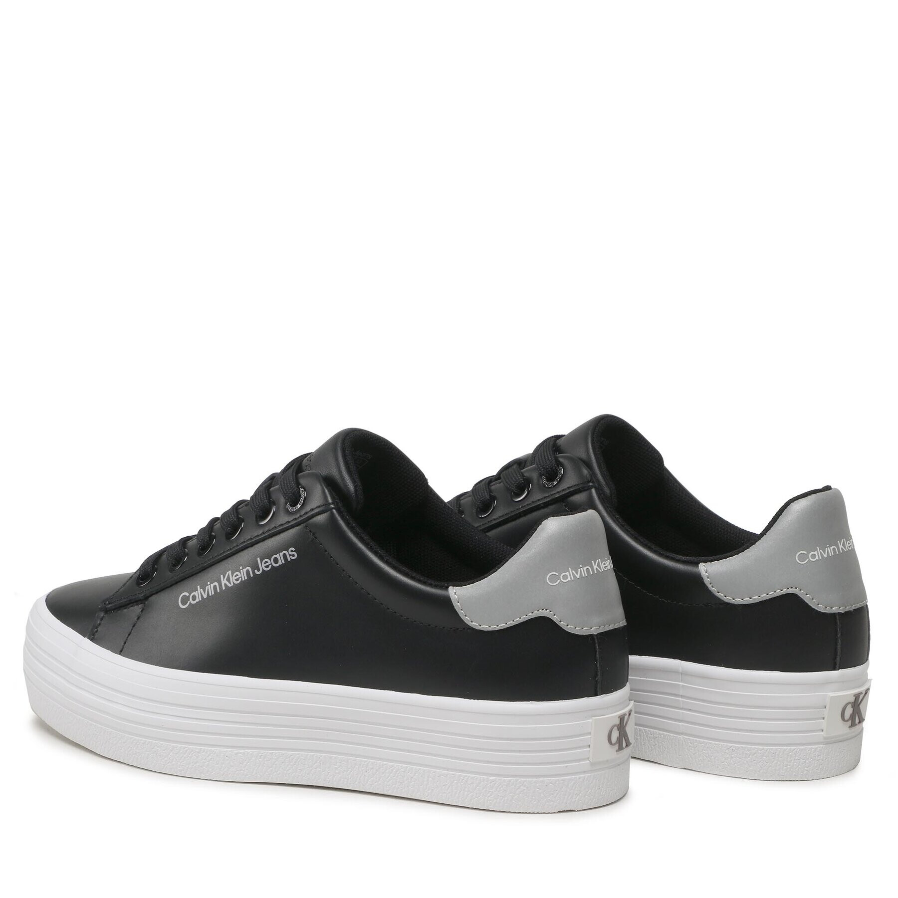 Calvin Klein Jeans Sneakersy Vulc Flatform Laceup Ny Refl Wn YW0YW01220 Čierna - Pepit.sk