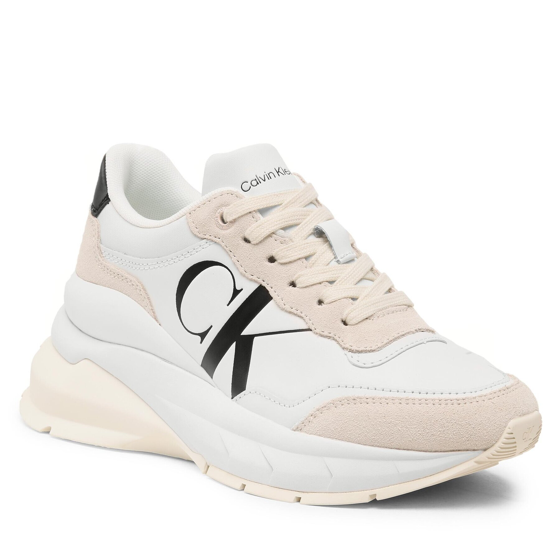 Calvin Klein Jeans Sneakersy Wedge Runner Mix Lth Wn YW0YW01099 Béžová - Pepit.sk