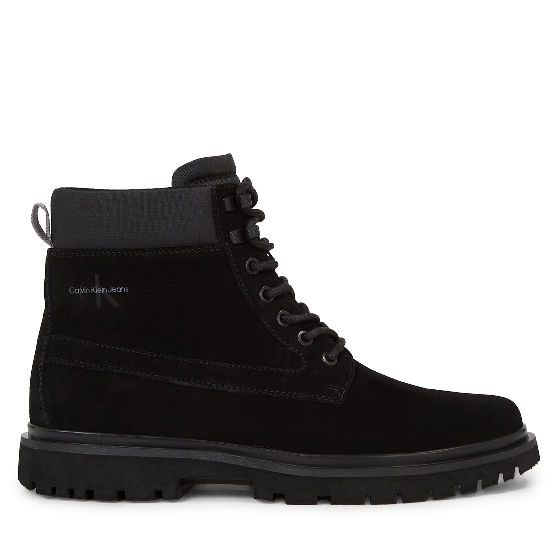 Calvin Klein Jeans Šnurovacia obuv Eva Mid Laceup Boot Suede YM0YM00802 Čierna - Pepit.sk