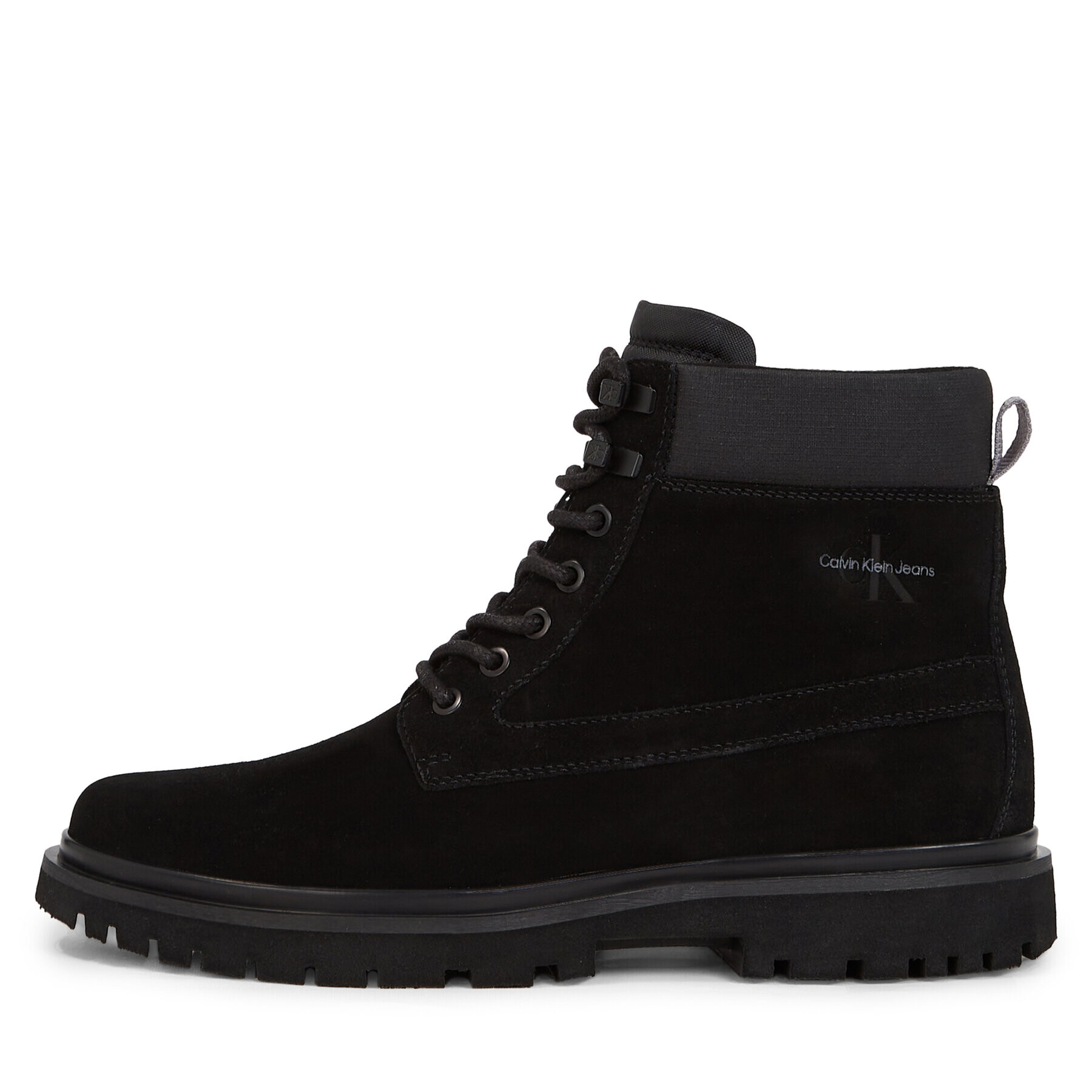 Calvin Klein Jeans Šnurovacia obuv Eva Mid Laceup Boot Suede YM0YM00802 Čierna - Pepit.sk