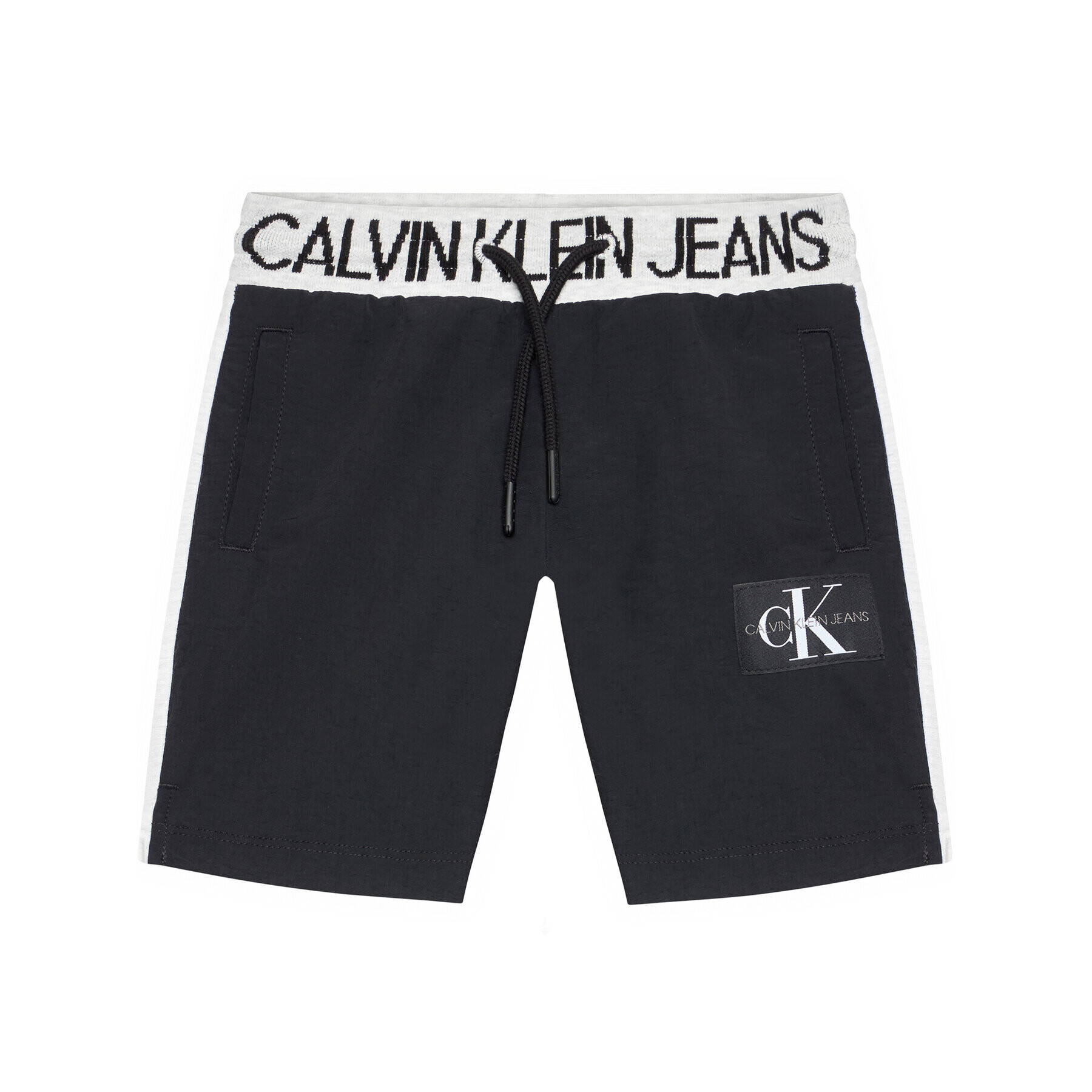 Calvin Klein Jeans Športové kraťasy Punto Fabric Mix Jogger IB0IB00794 Čierna Regular Fit - Pepit.sk