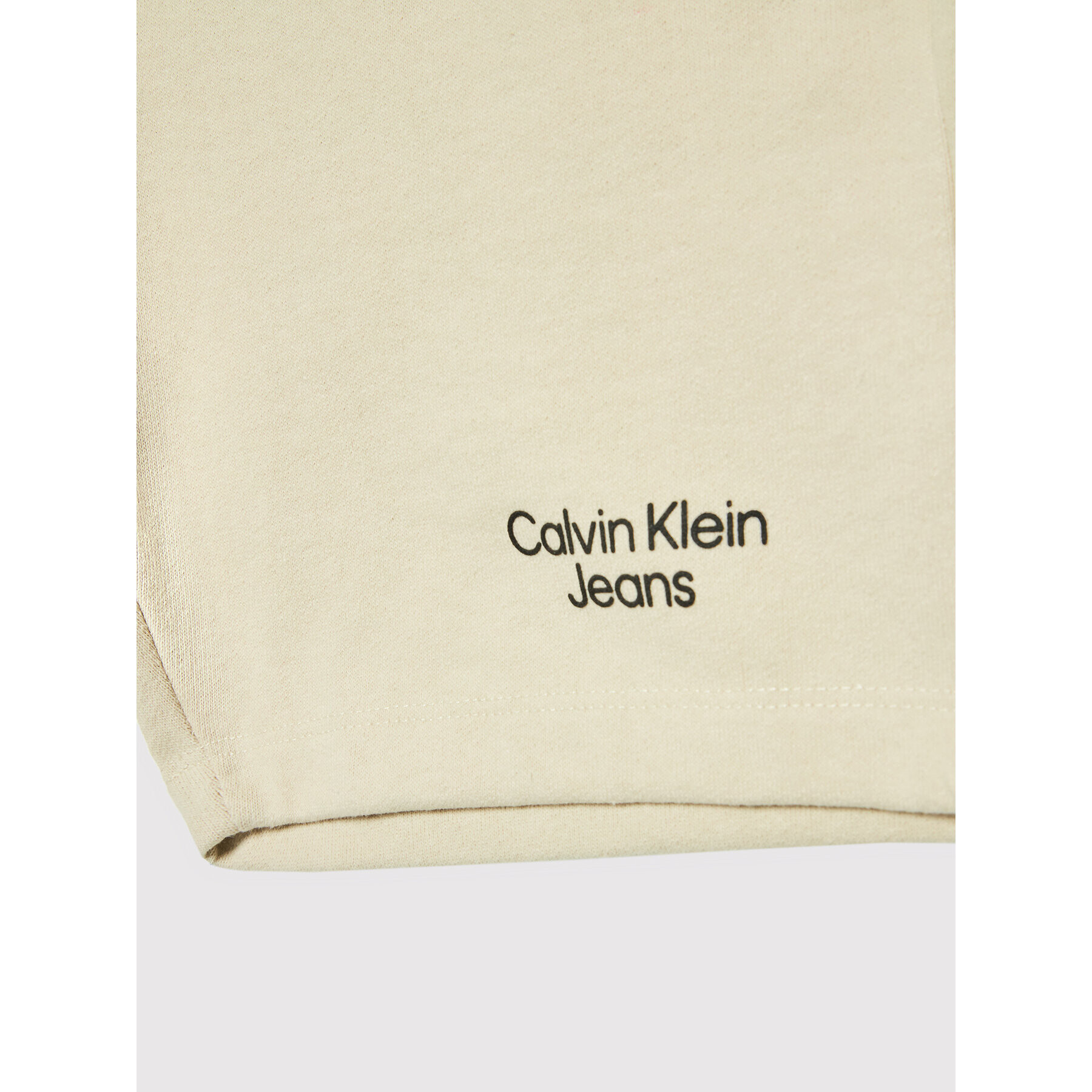 Calvin Klein Jeans Športové kraťasy Stacket Logo IB0IB01180 Béžová Relaxed Fit - Pepit.sk