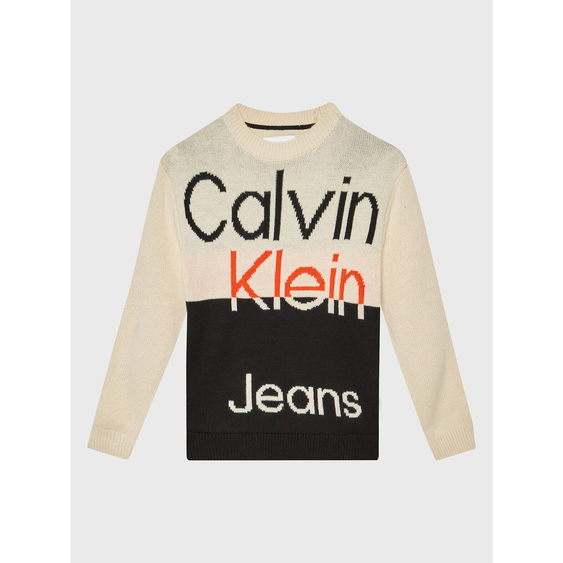 Calvin Klein Jeans Sveter IB0IB01364 Béžová Regular Fit - Pepit.sk