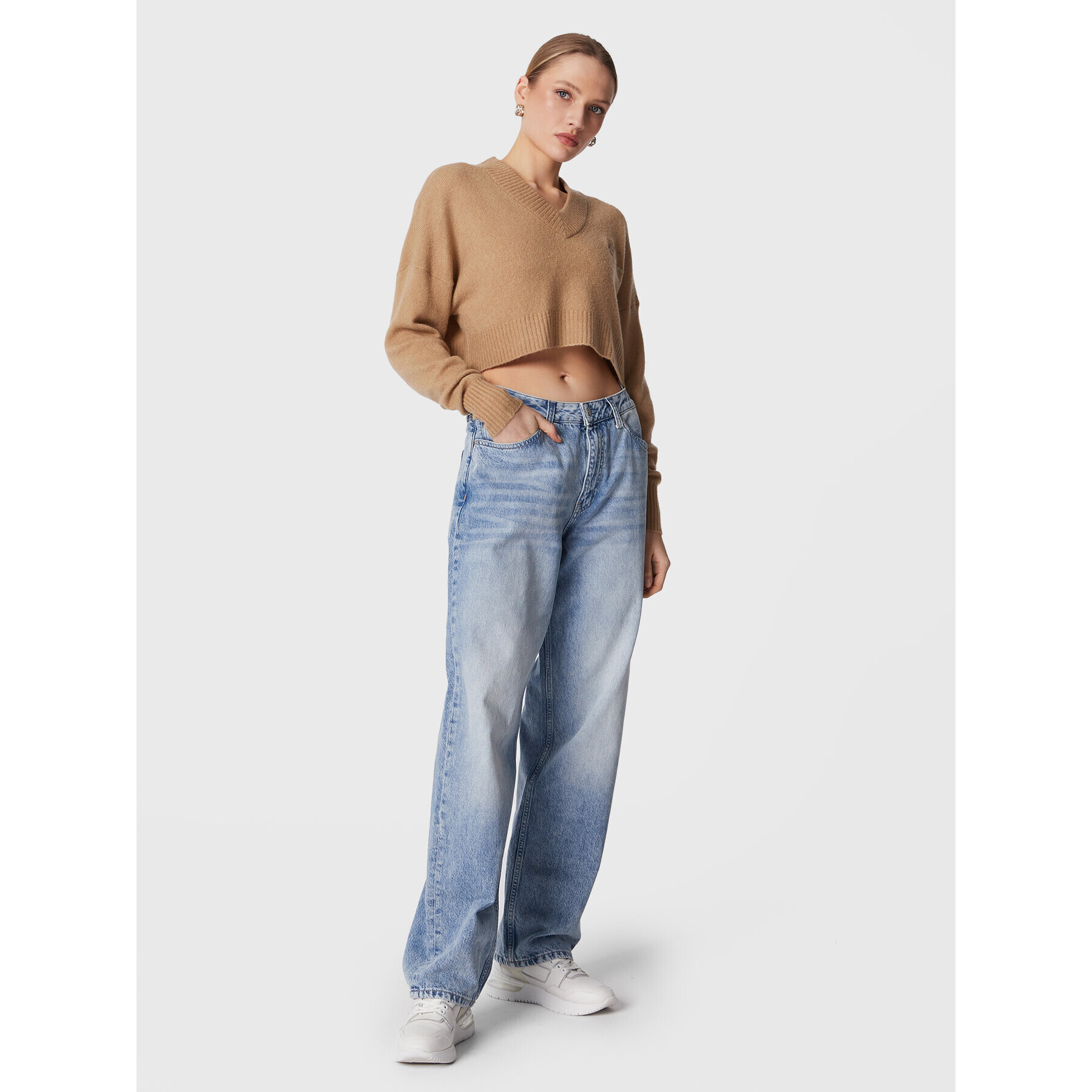 Calvin Klein Jeans Sveter J20J220525 Béžová Relaxed Fit - Pepit.sk