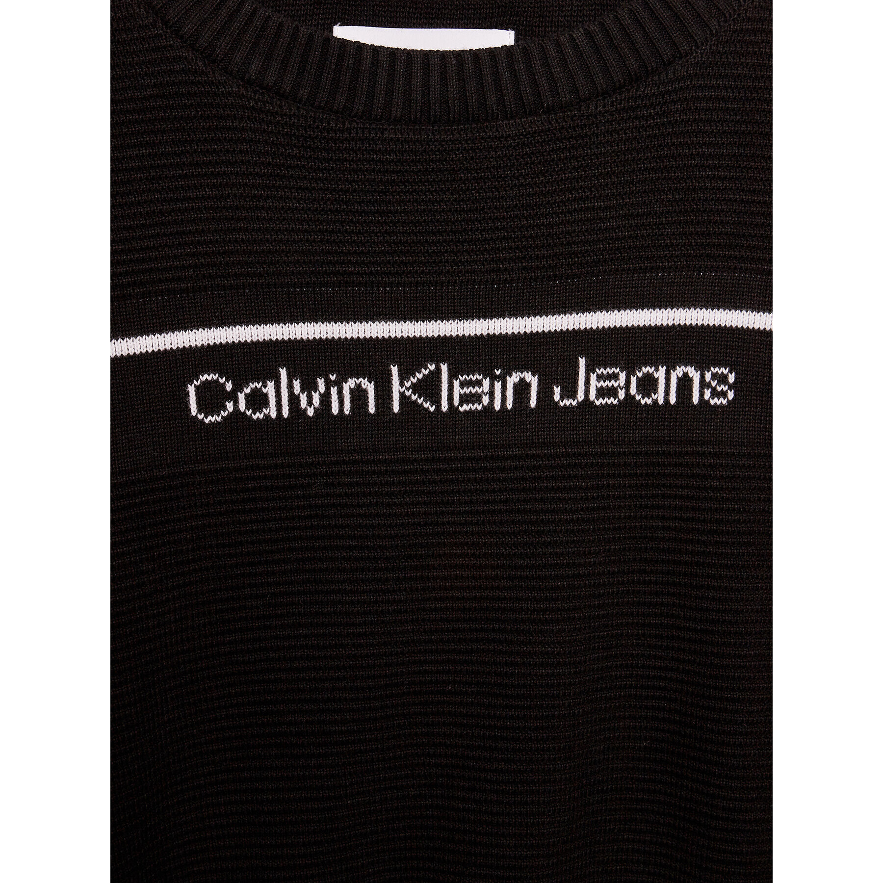 Calvin Klein Jeans Sveter Logo Tape IG0IG01847 Čierna Regular Fit - Pepit.sk