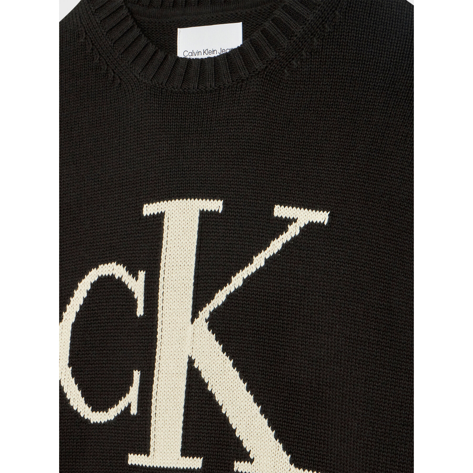 Calvin Klein Jeans Sveter Monogram IG0IG01705 Čierna Relaxed Fit - Pepit.sk