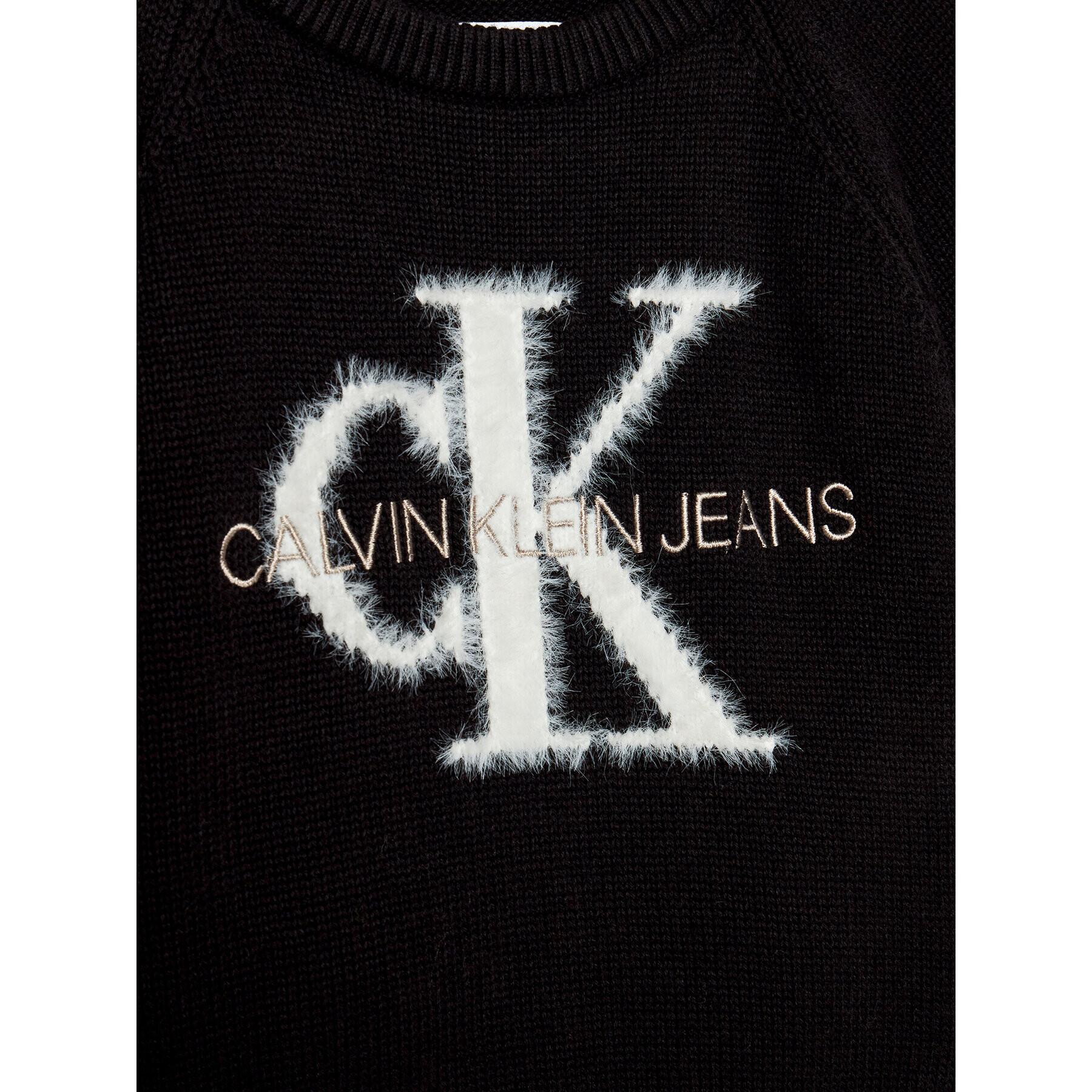 Calvin Klein Jeans Sveter Monogram Logo IG0IG01149 Čierna Regular Fit - Pepit.sk