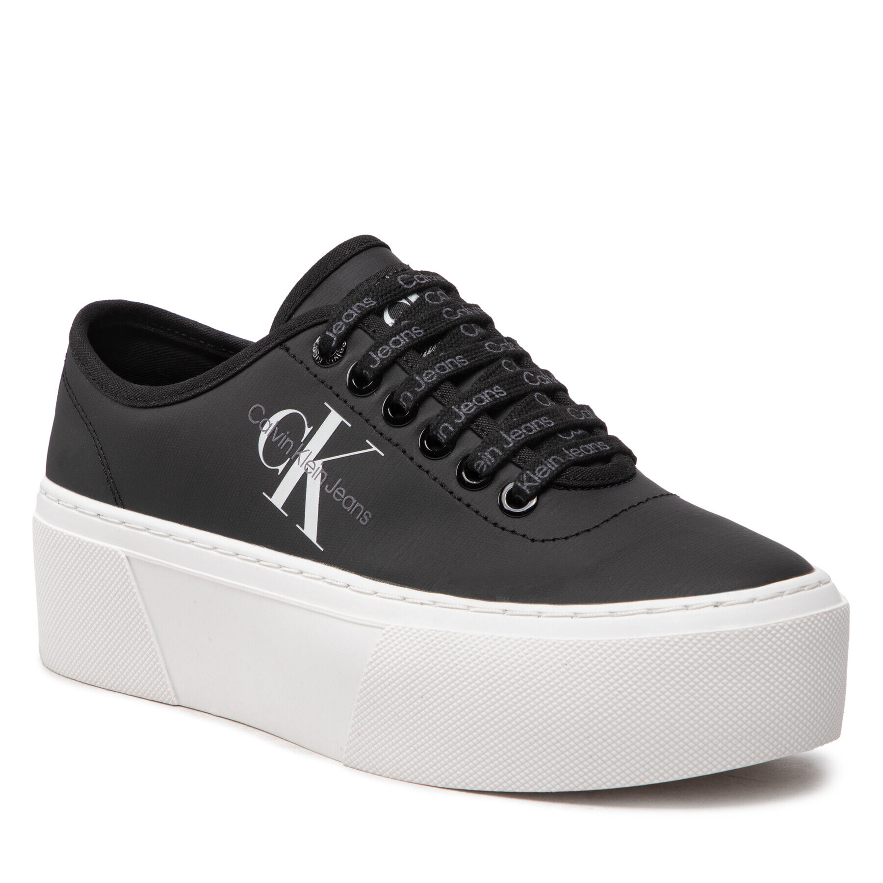 Calvin Klein Jeans Tenisky Cupsole Flatform Laceup Low Txt YW0YW00766 Čierna - Pepit.sk