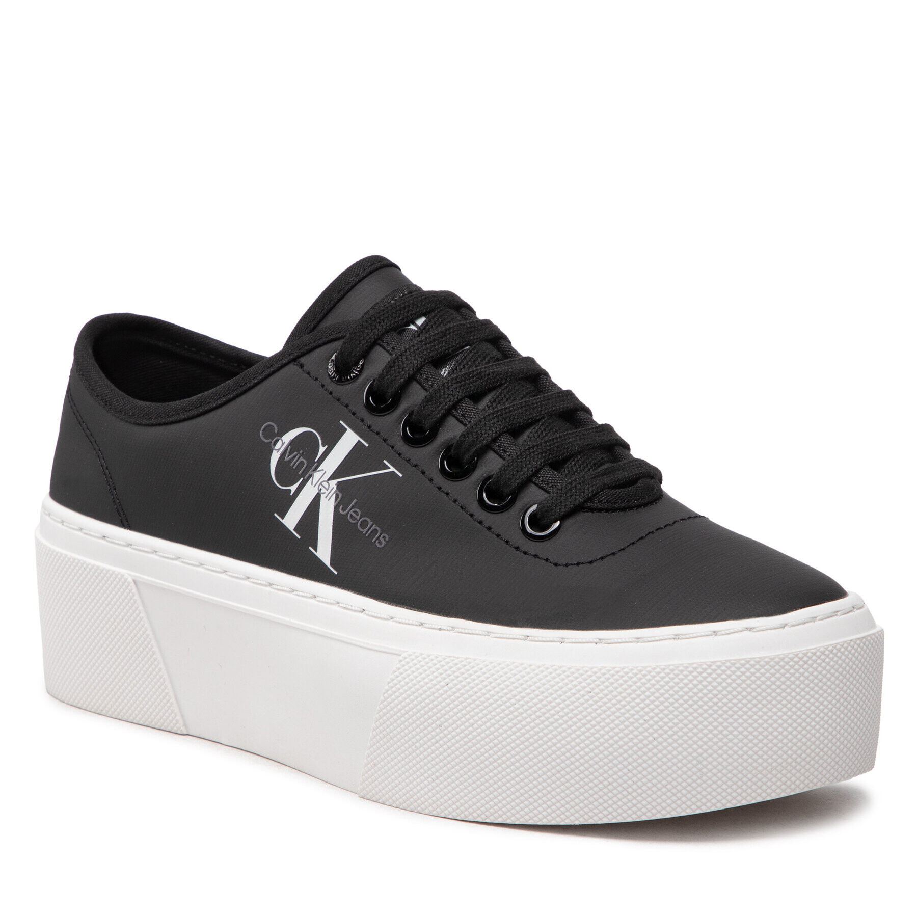 Calvin Klein Jeans Tenisky Cupsole Flatform Laceup Low Txt YW0YW00766 Čierna - Pepit.sk