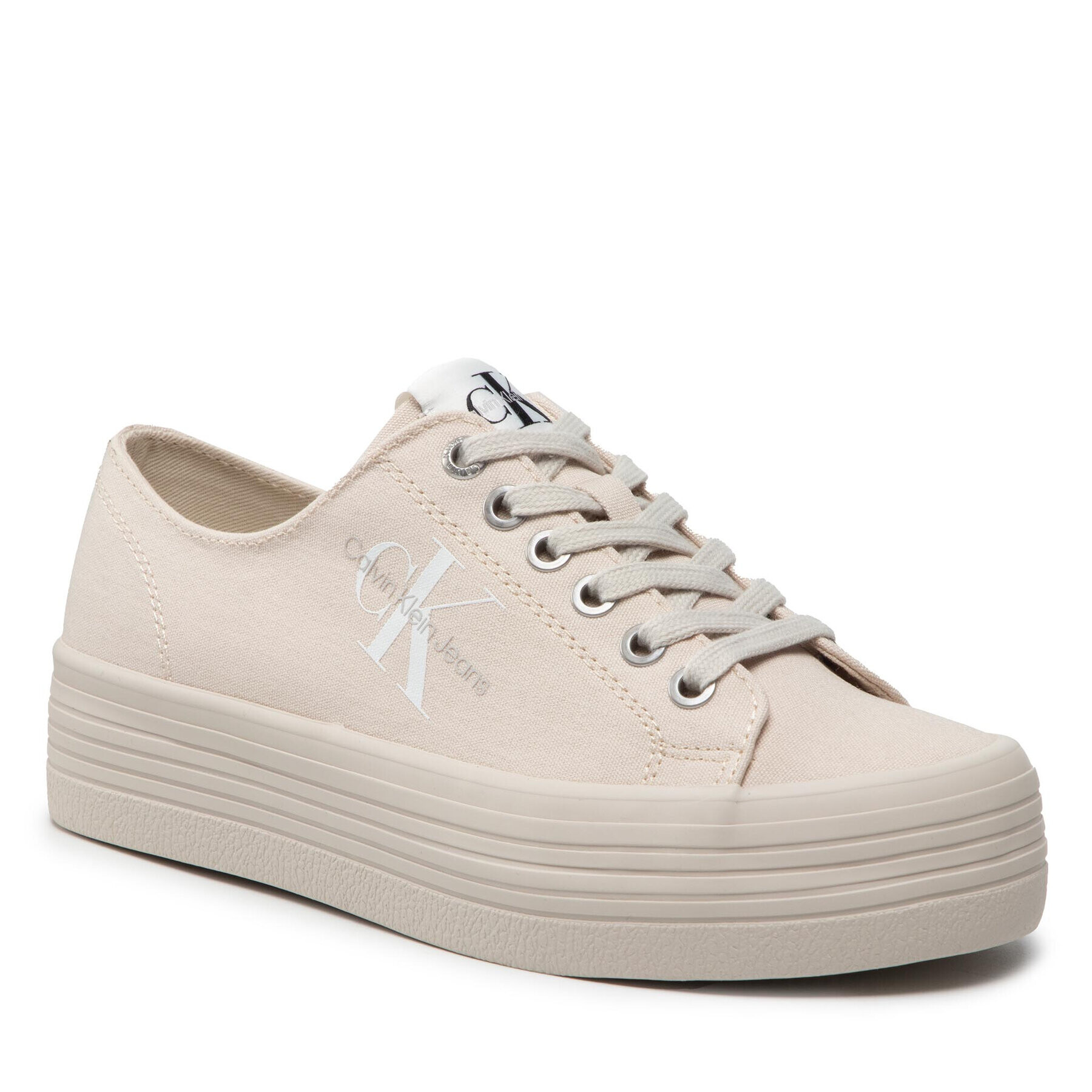 Calvin Klein Jeans Tenisky Vulcanized Flatform Laceup Co YW0YW00254 Béžová - Pepit.sk