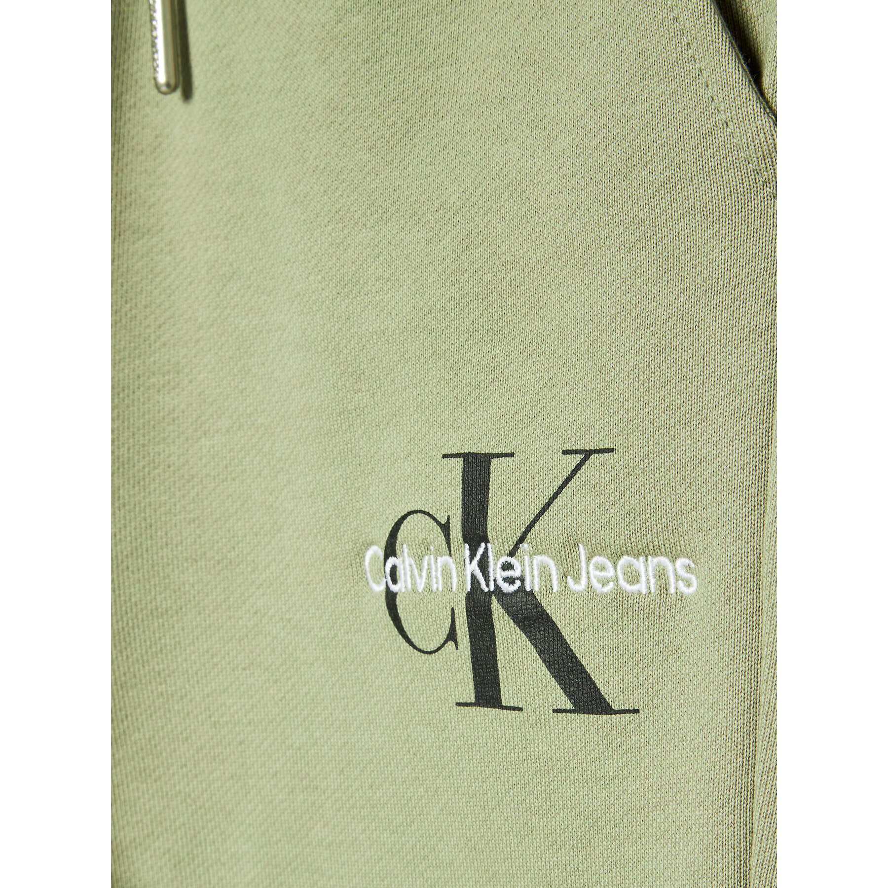 Calvin Klein Jeans Teplákové nohavice Monogram Logo IU0IU00285 Zelená Regular Fit - Pepit.sk