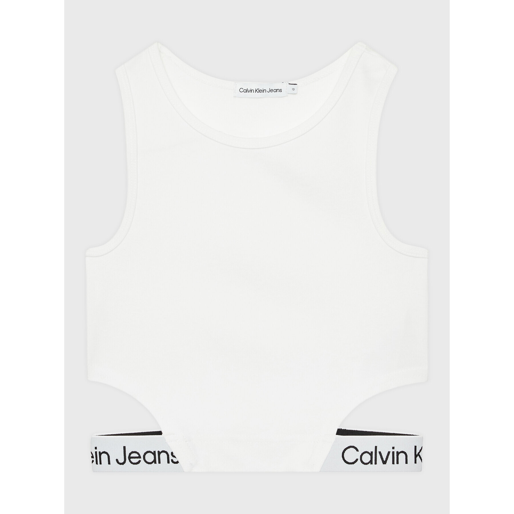 Calvin Klein Jeans Top Logo Tape IG0IG01950 Biela Slim Fit - Pepit.sk