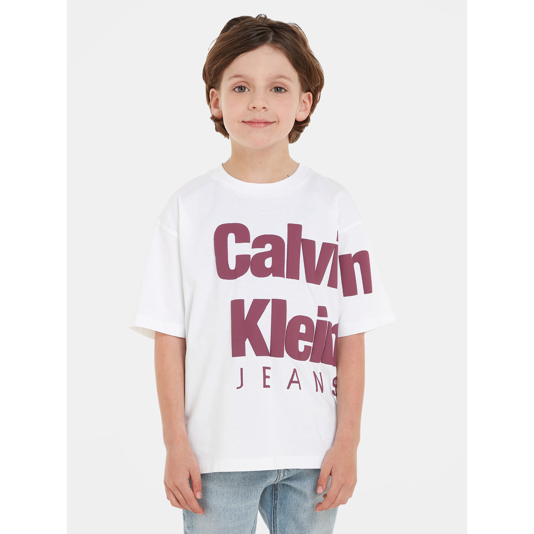 Calvin Klein Jeans Tričko Blown Up Logo IB0IB01881 Biela Regular Fit - Pepit.sk