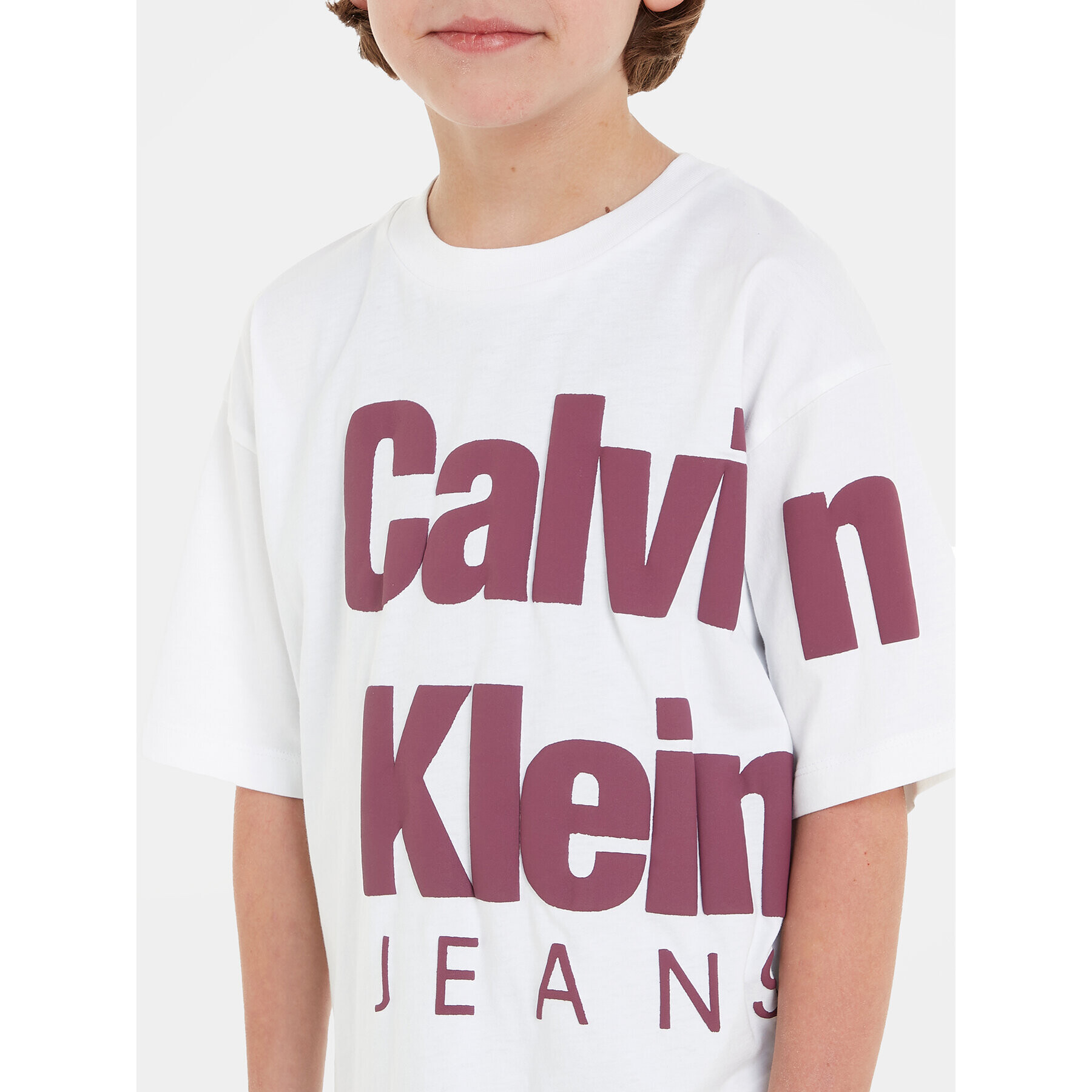 Calvin Klein Jeans Tričko Blown Up Logo IB0IB01881 Biela Regular Fit - Pepit.sk