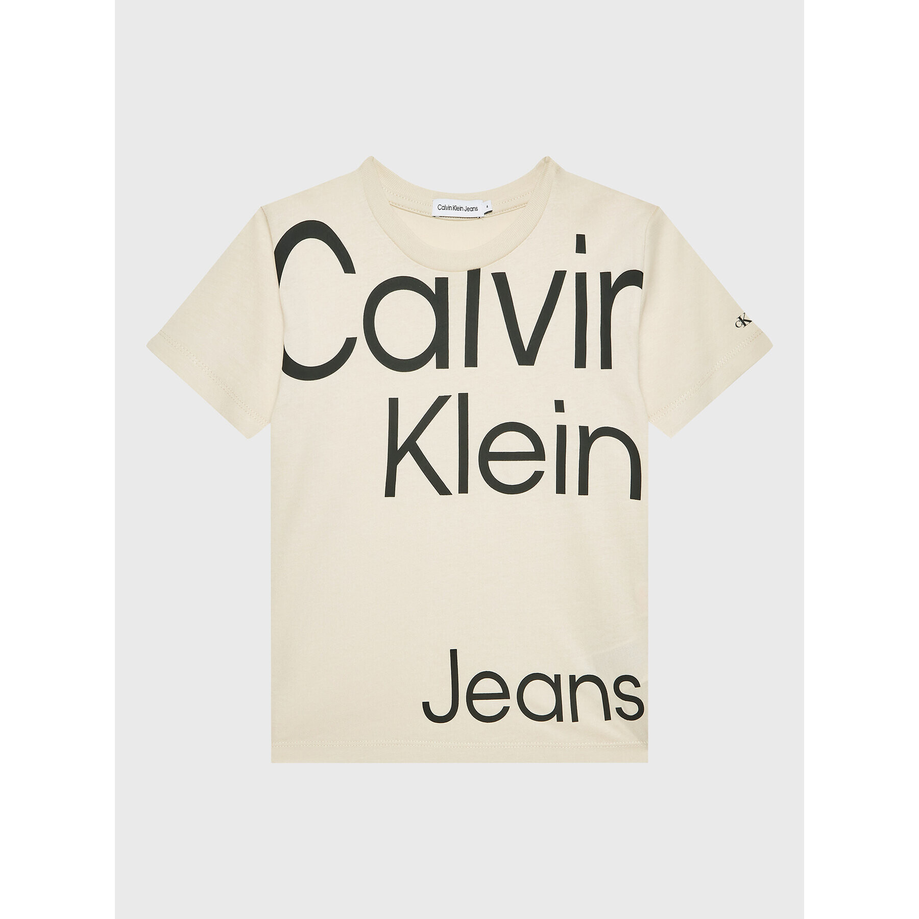 Calvin Klein Jeans Tričko Bold Institutional IB0IB01461 Béžová Regular Fit - Pepit.sk