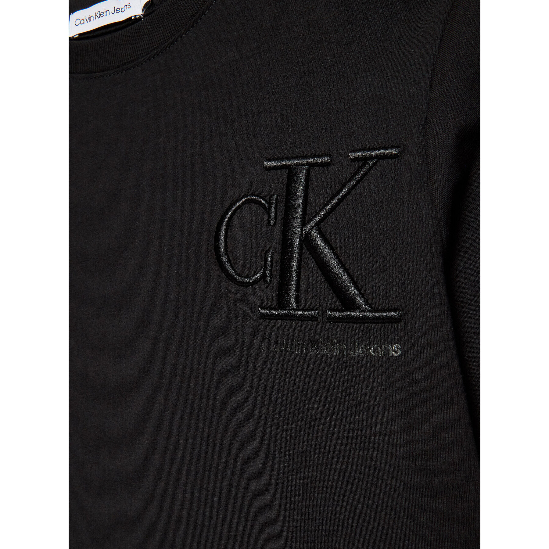 Calvin Klein Jeans Tričko Embro Logo IB0IB01533 Čierna Regular Fit - Pepit.sk